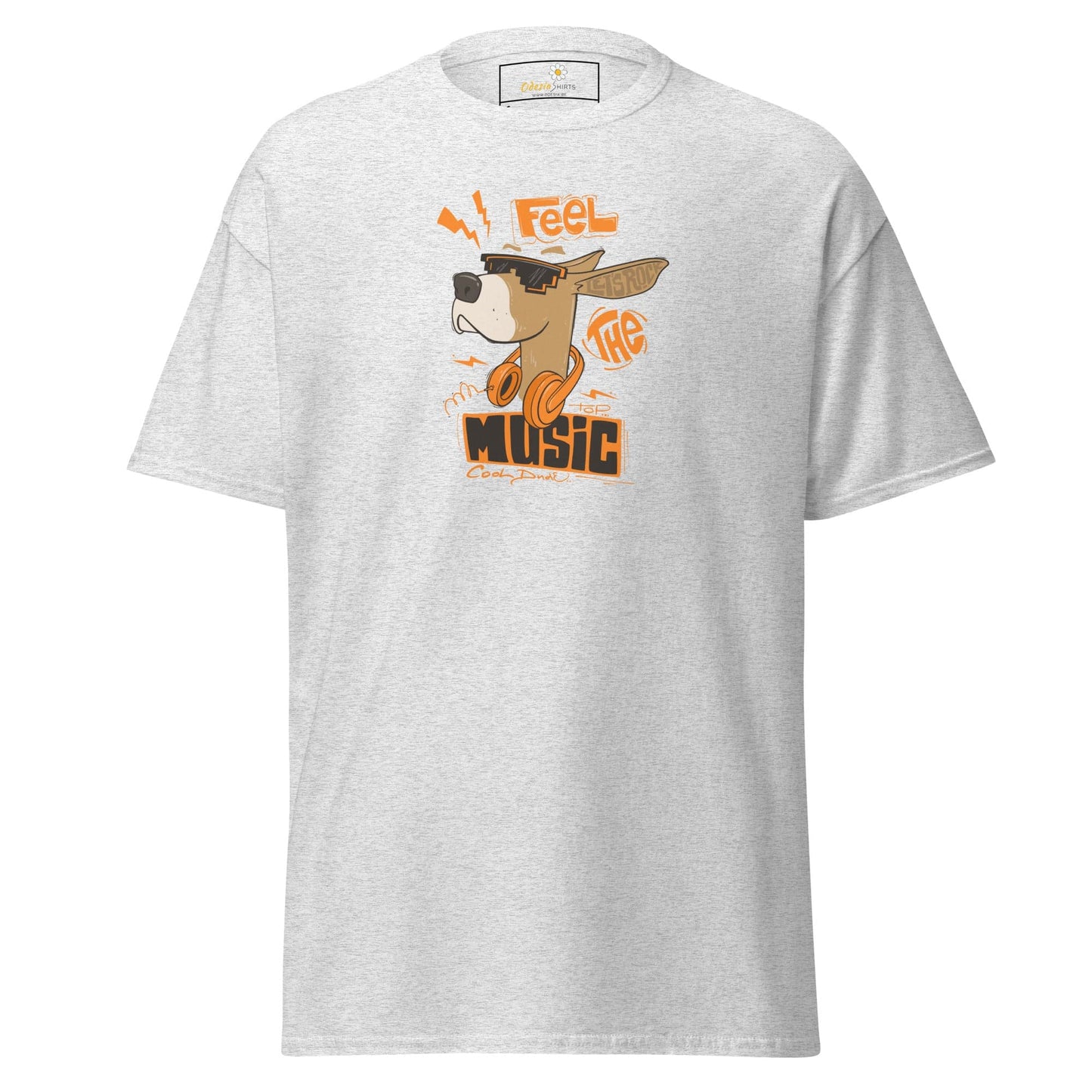 Unisex classic t-shirt - MUSIC FEEL THE MUSIC - REGULAR - Ash / S