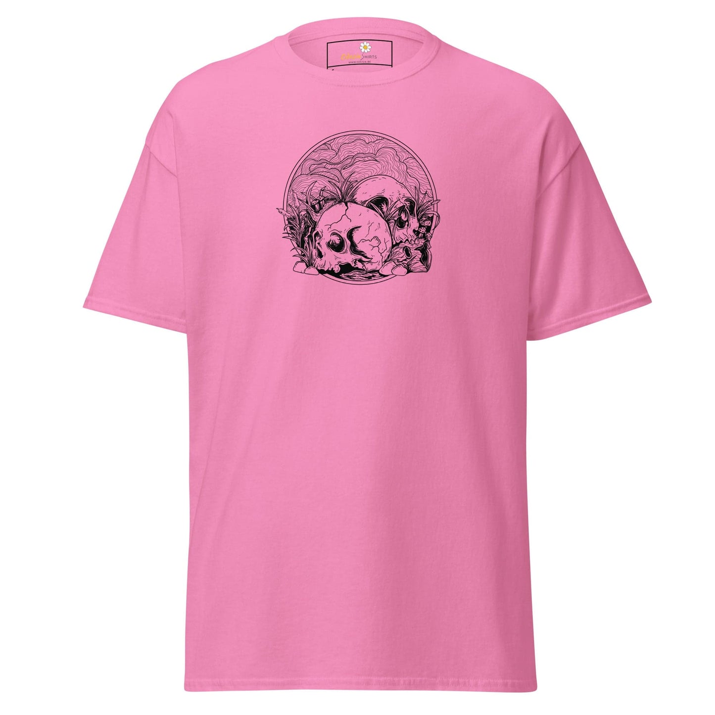 Unisex classic t-shirt - SKULL SUMMER SKULLS - REGULAR - Azalea / S