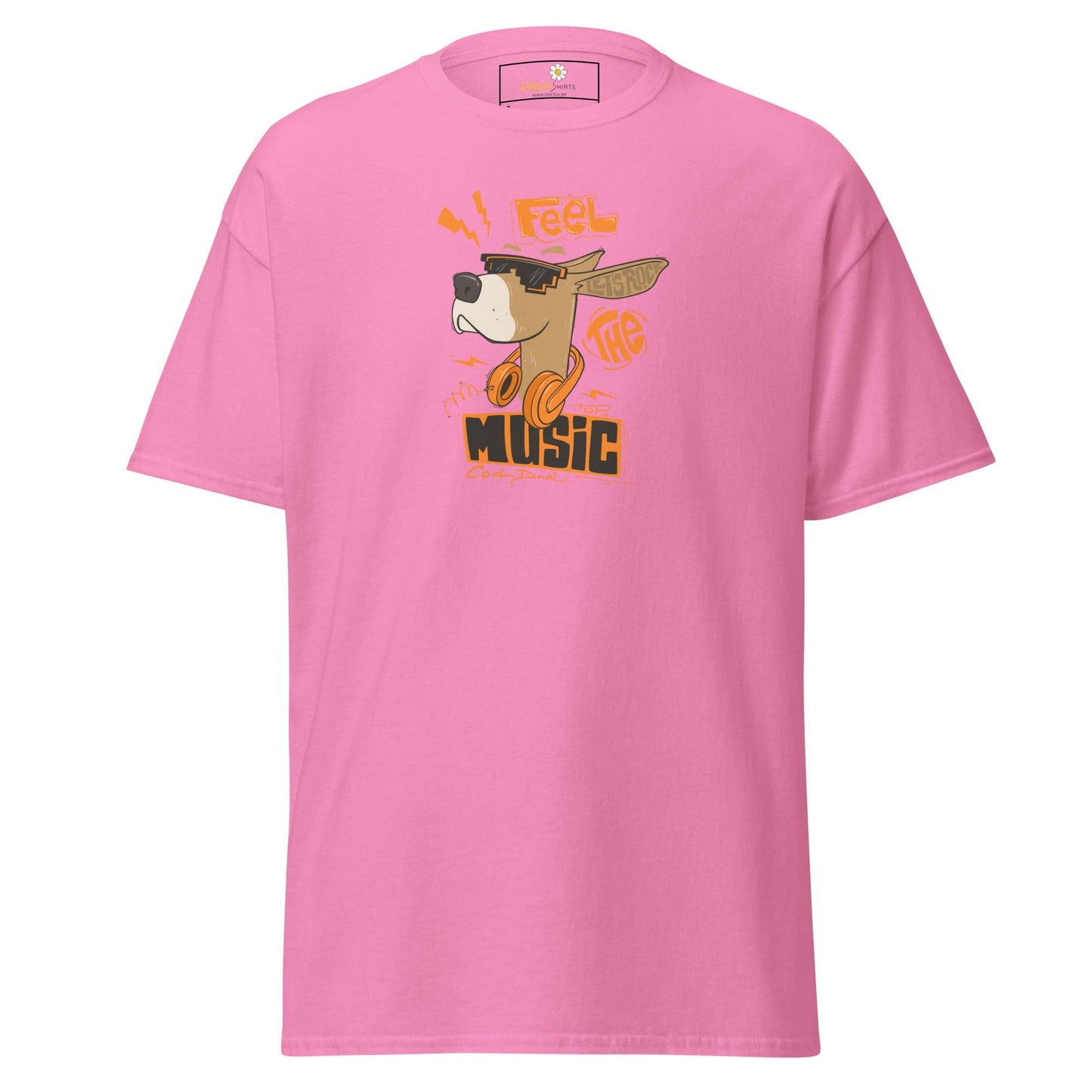 Unisex classic t-shirt - MUSIC FEEL THE MUSIC - REGULAR - Azalea / S