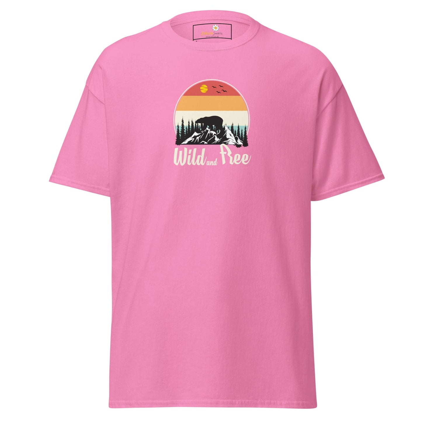 Unisex classic t-shirt - ADVENTURE WILD AND FREE - REGULAR - Azalea / S