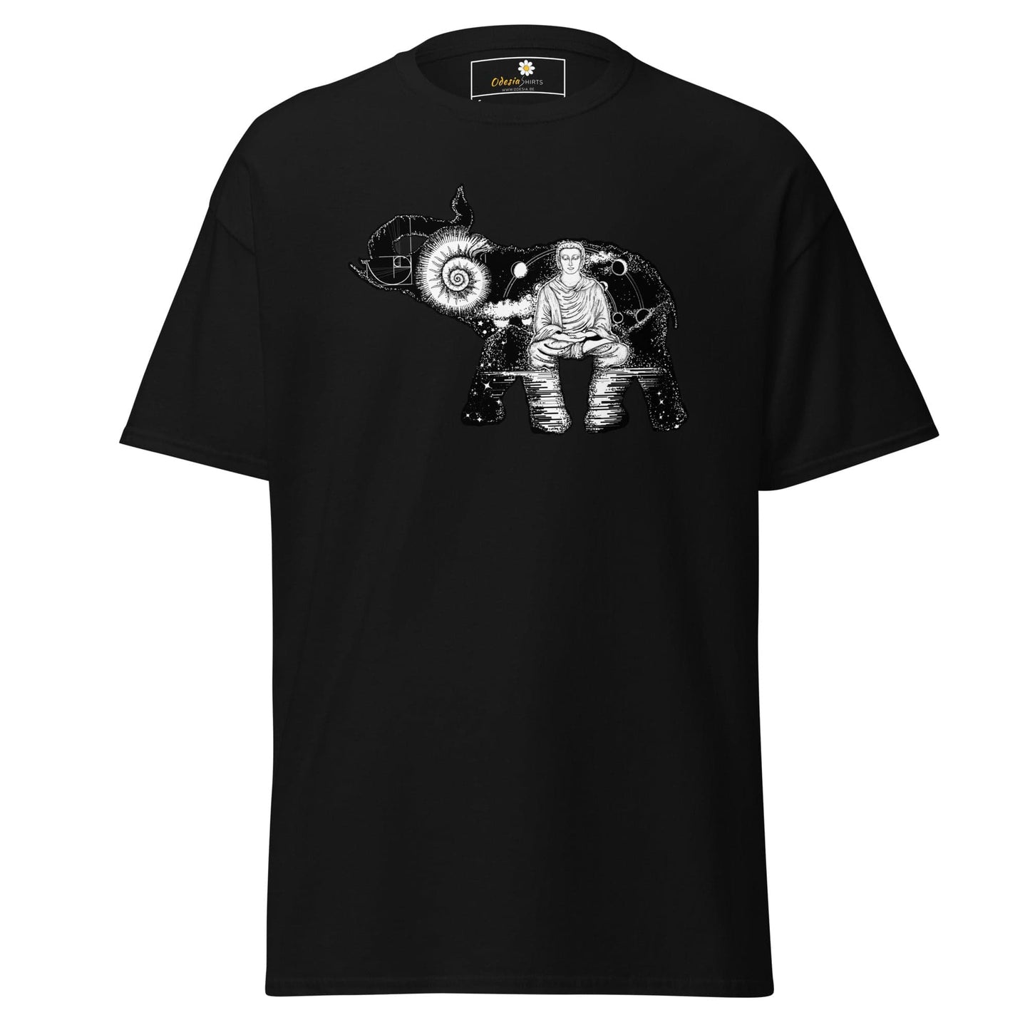 Unisex classic t-shirt - MYSTIC ELEPHANT MEDITATION - REGULAR - Black / S