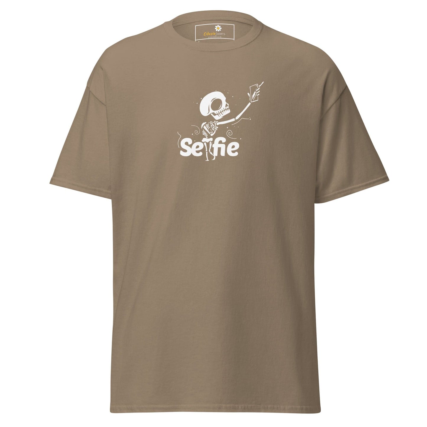 Unisex classic t-shirt - SKULL SELFIE - REGULAR - Brown Savana / S