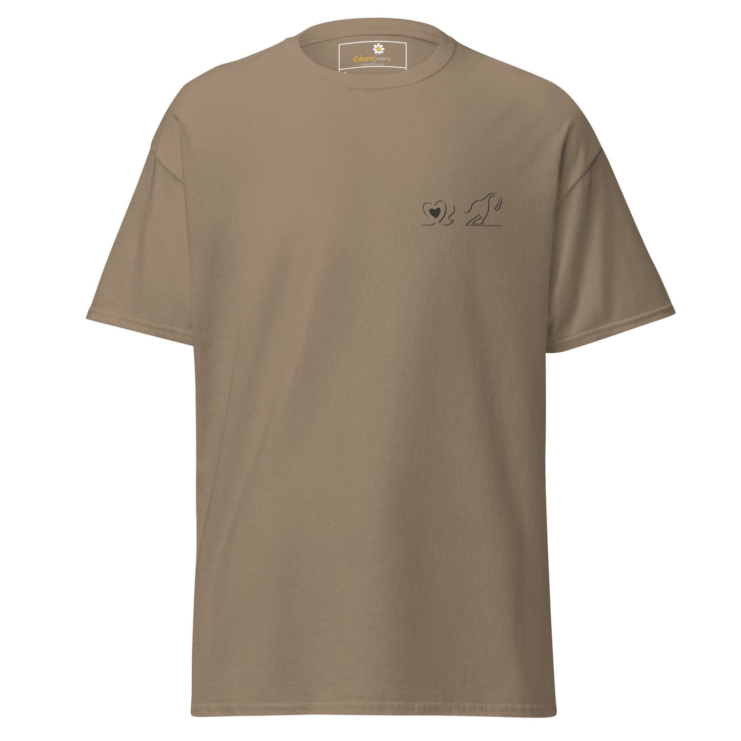 Unisex classic tee - ANIMALS LOVE CAT POCKET - REGULAR - Brown Savana / S