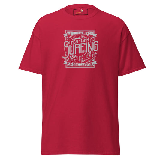 Unisex classic t-shirt - SUMMER AWESOME SURFING - REGULAR - Cardinal / S