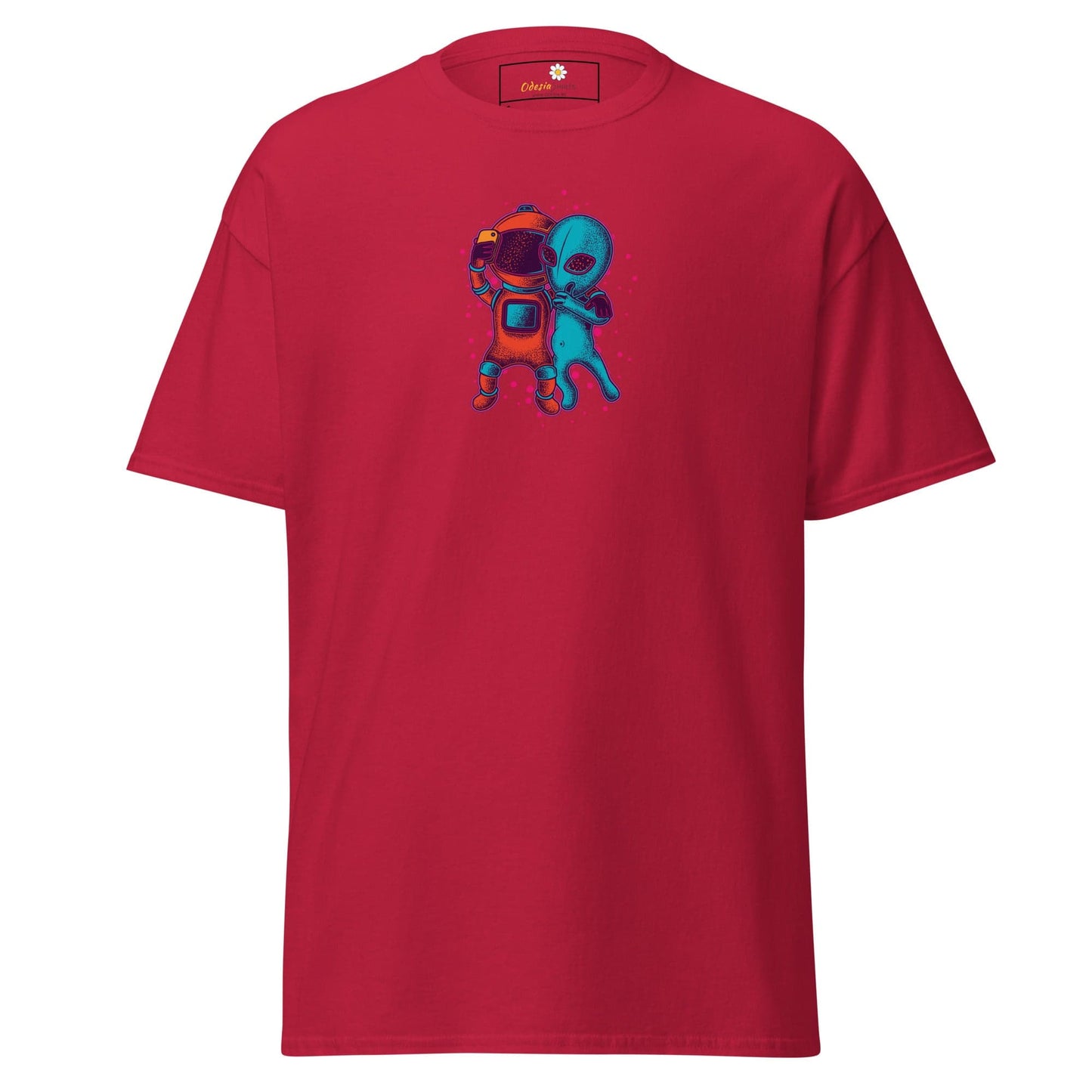 Unisex classic t-shirt - ASTRONAUT ALIEN SELFIE - REGULAR - Cardinal / S