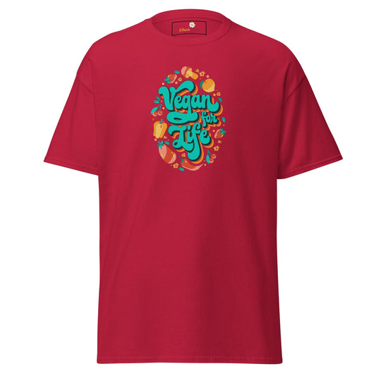 Unisex classic t-shirt - VEGAN FOR LIFE - REGULAR - Cardinal / S