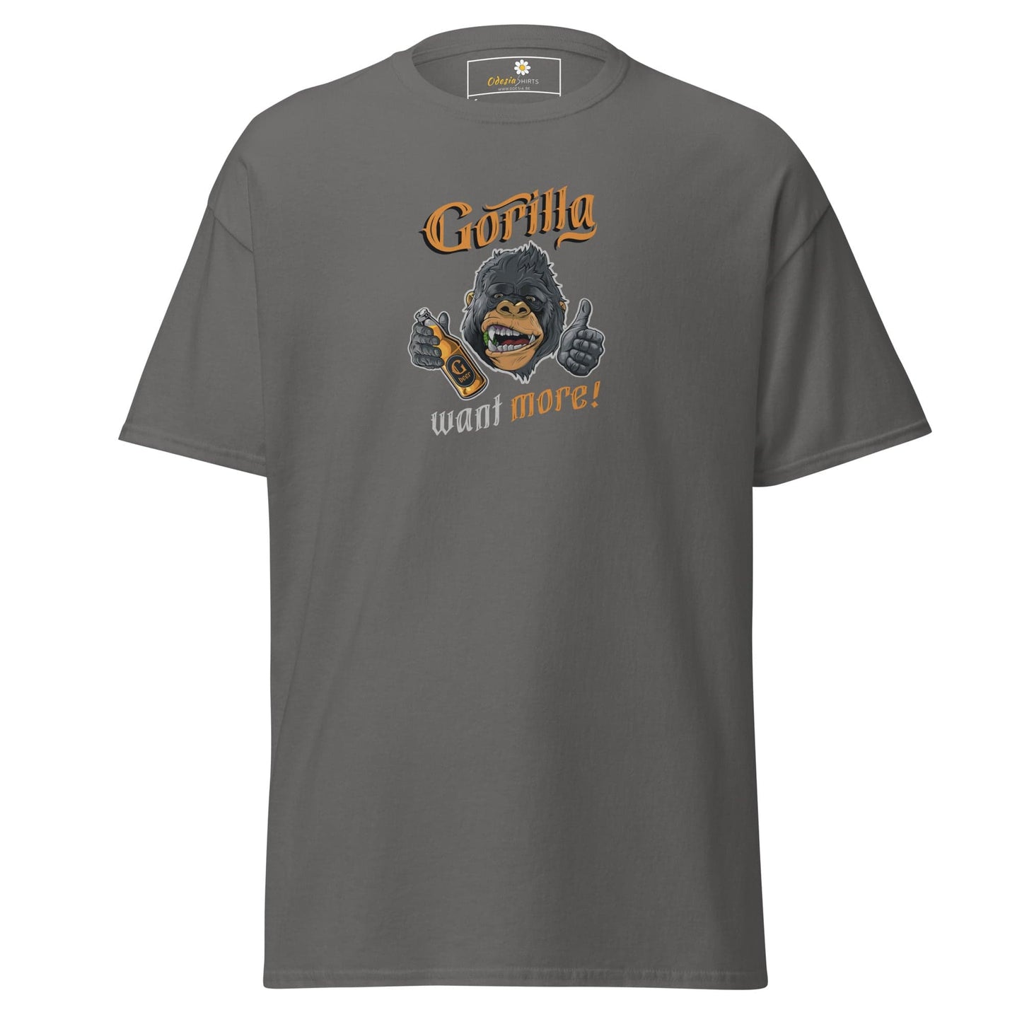 Unisex classic t-shirt - FUN WILD LIFE GORILLA WANT MORE - REGULAR - Charcoal / S