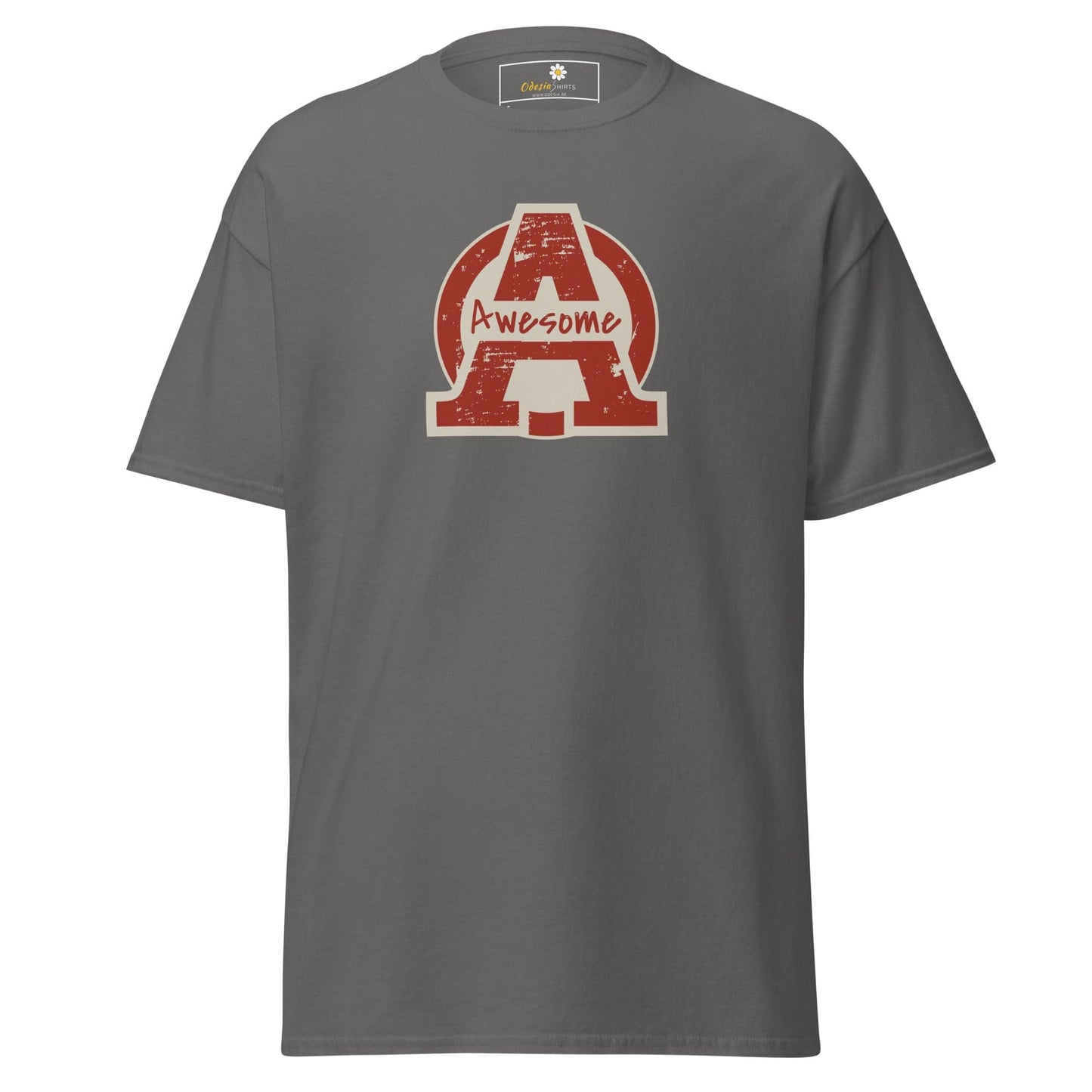 Unisex classic t-shirt - TEXT AWESOME - REGULAR - Charcoal / S