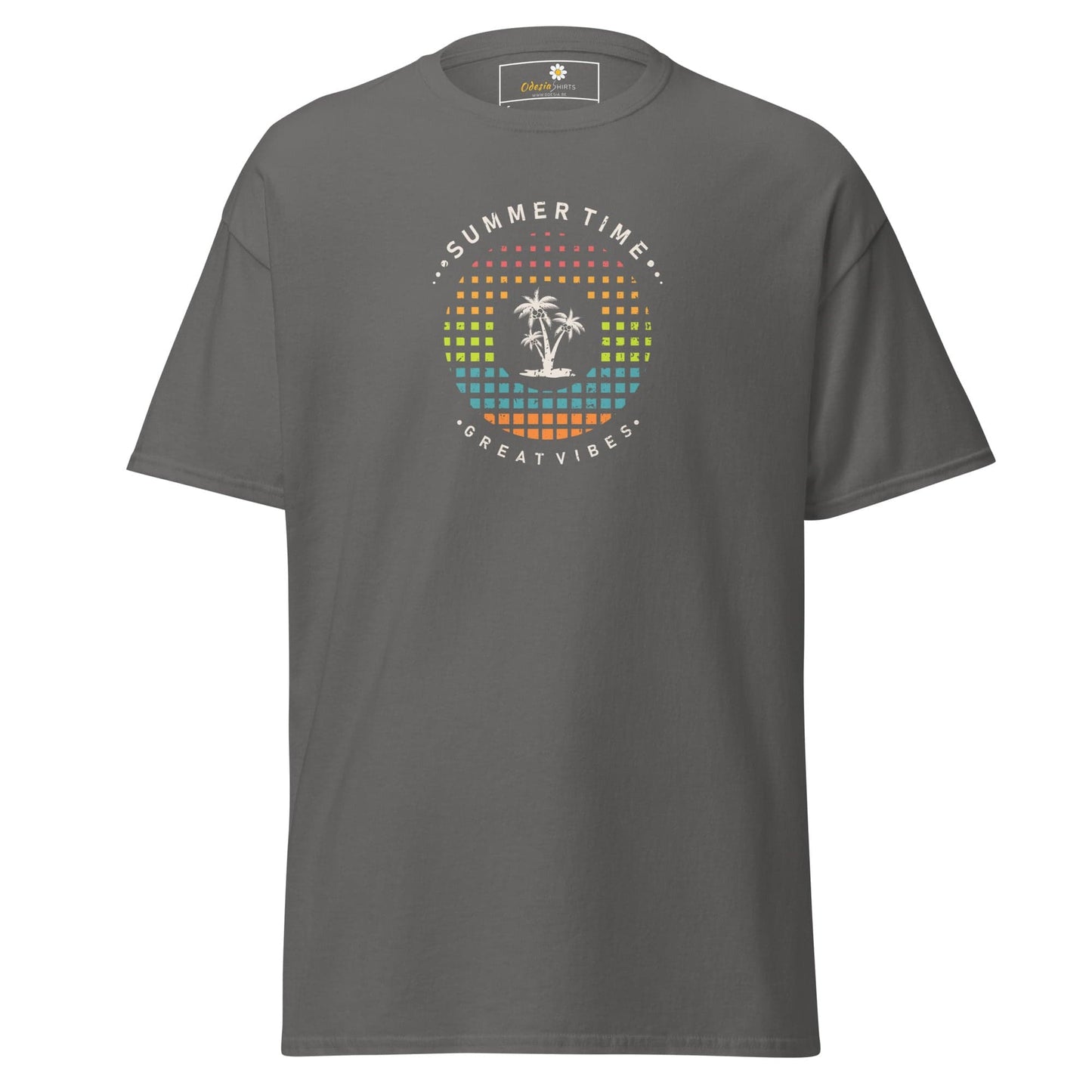Unisex classic t-shirt - SUMMER GREAT VIBES - REGULAR - Charcoal / S
