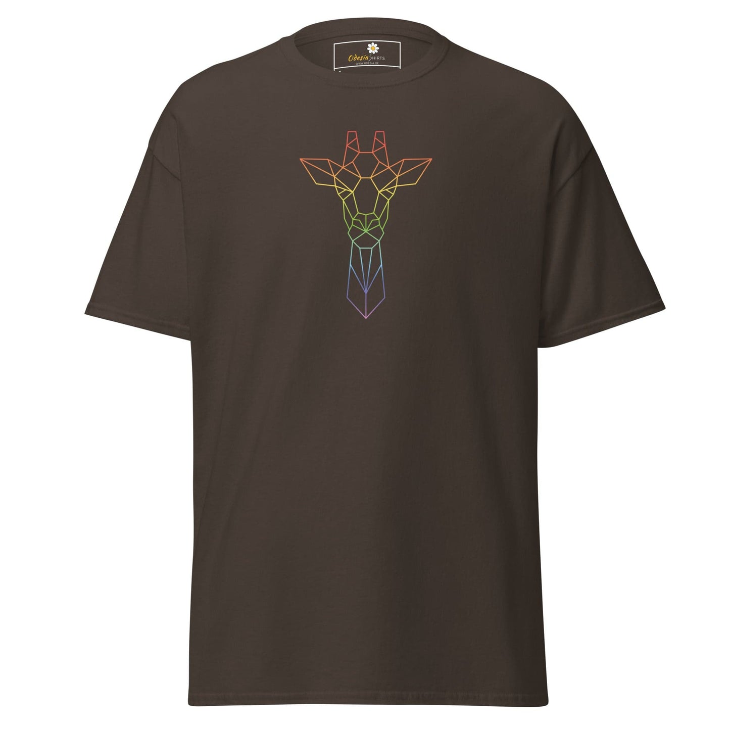 Unisex classic t-shirt - WILD LIFE GIRAFFE - REGULAR - Dark Chocolate / S