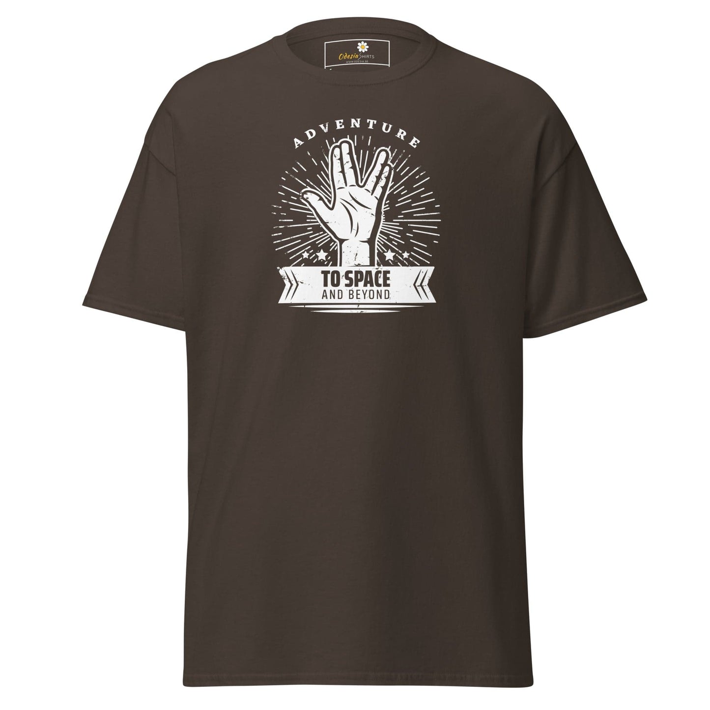 Unisex classic t-shirt - SPACE STAR TREK - REGULAR - Dark Chocolate / S