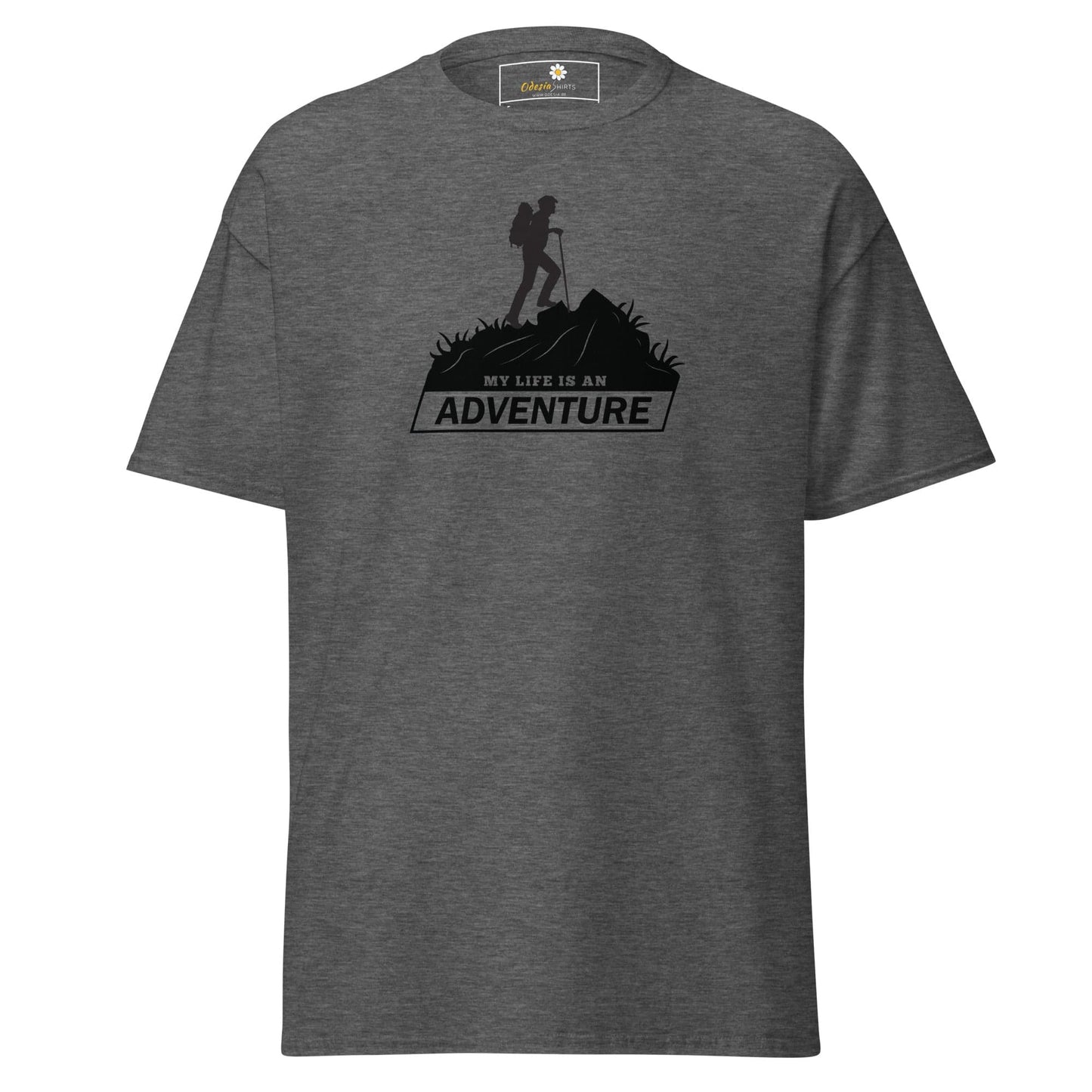 Unisex classic t-shirt - ADVENTURE MOUNTAIN - REGULAR - Dark Heather / S