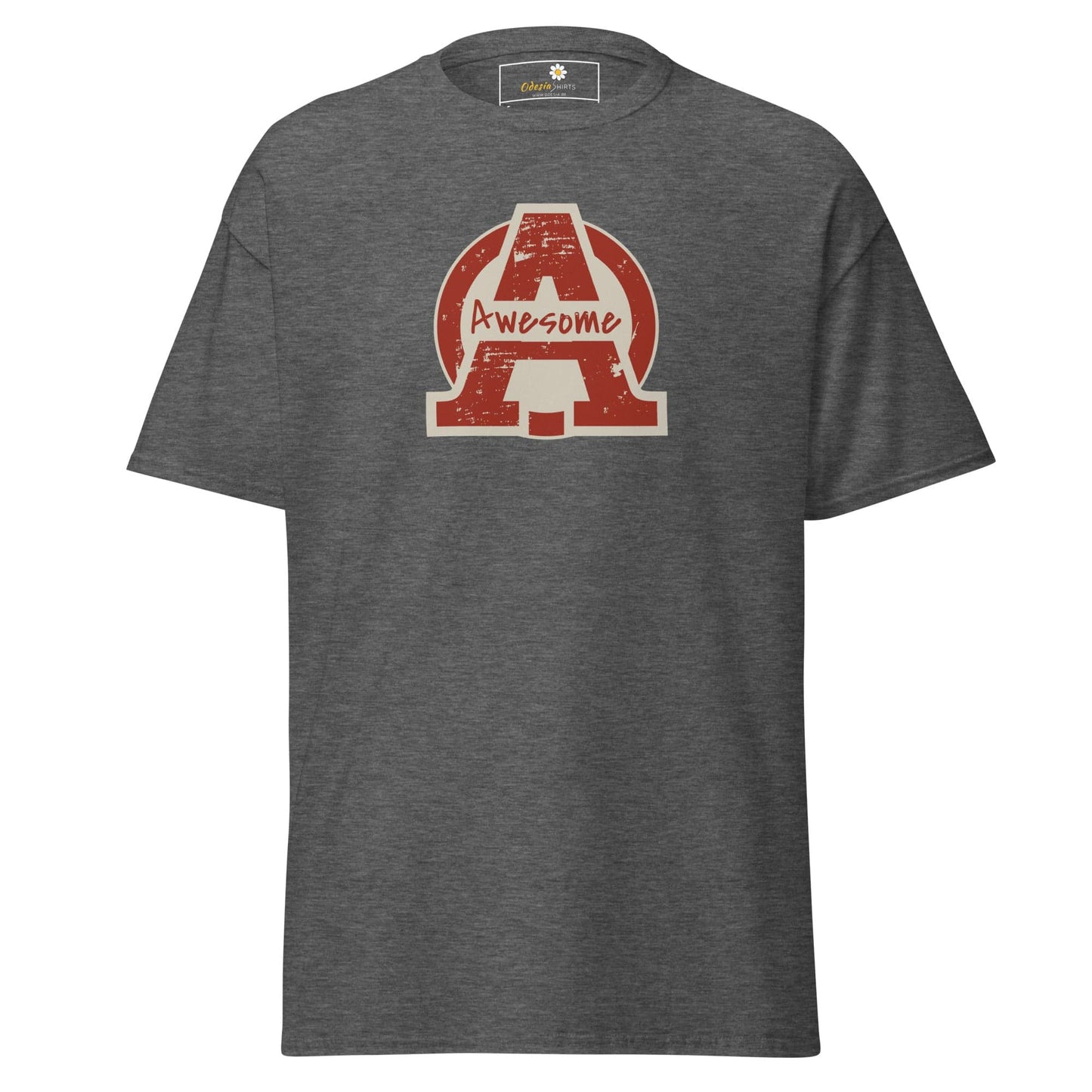 Unisex classic t-shirt - TEXT AWESOME - REGULAR - Dark Heather / S
