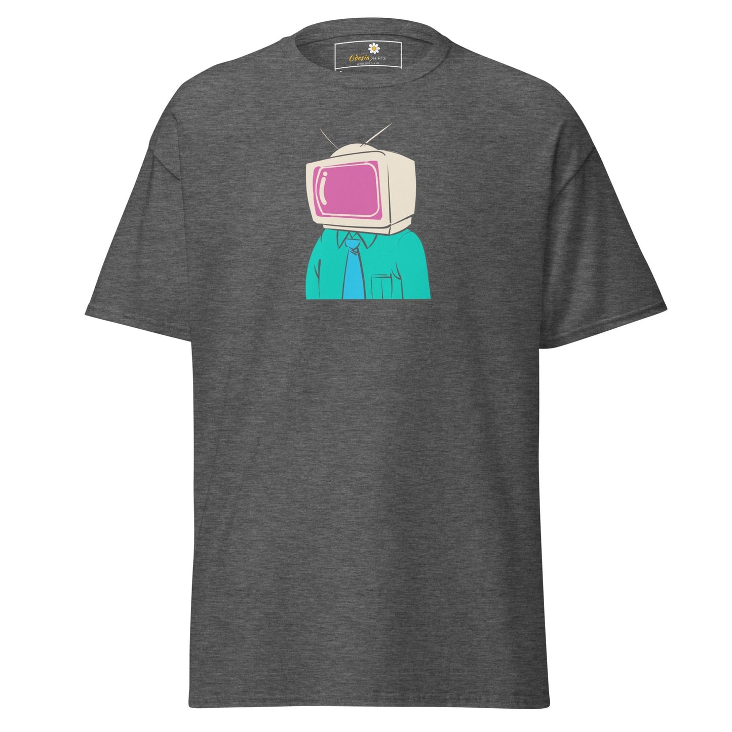 Unisex classic t-shirt - FANTASY TELEVISION HEAD - REGULAR - Dark Heather / S