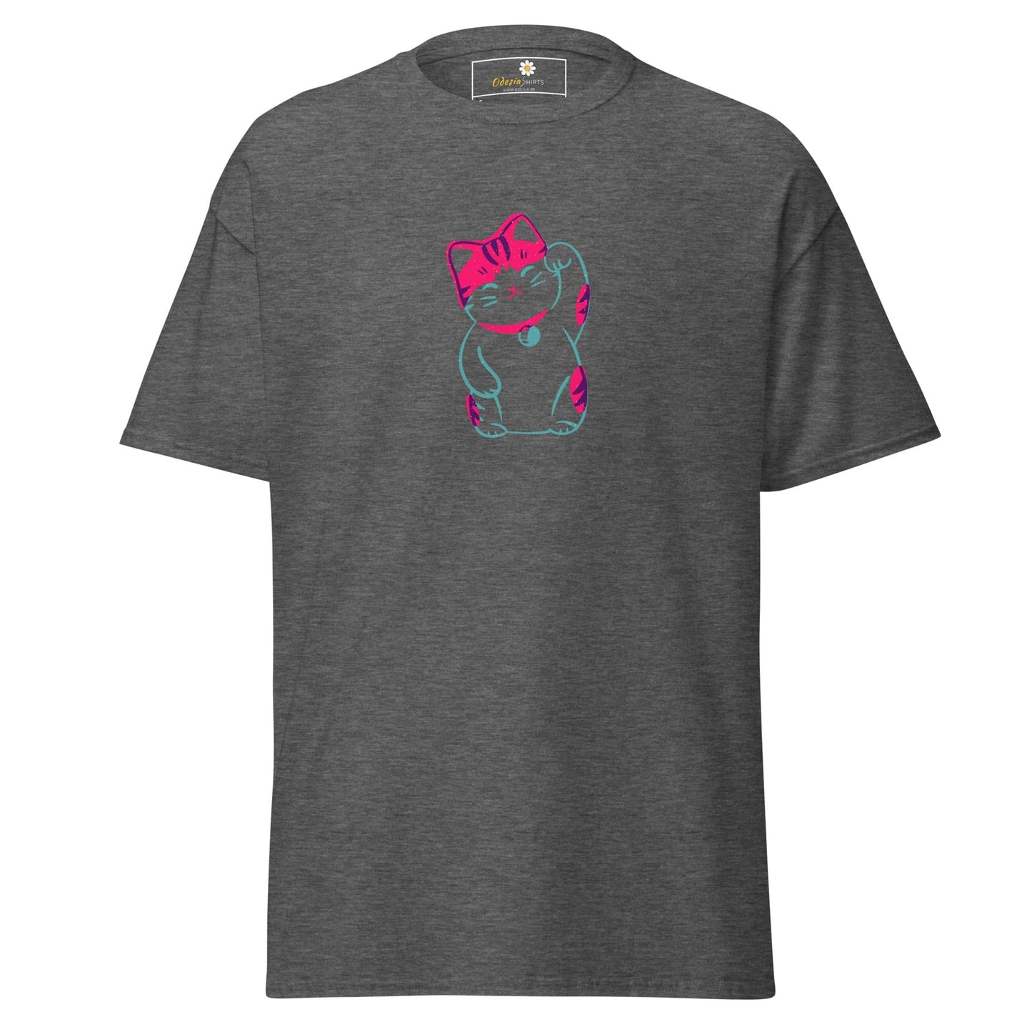 Unisex classic tee - ANIMALS SPIRITUAL LUCKY CAT 2 - REGULAR - Dark Heather / S