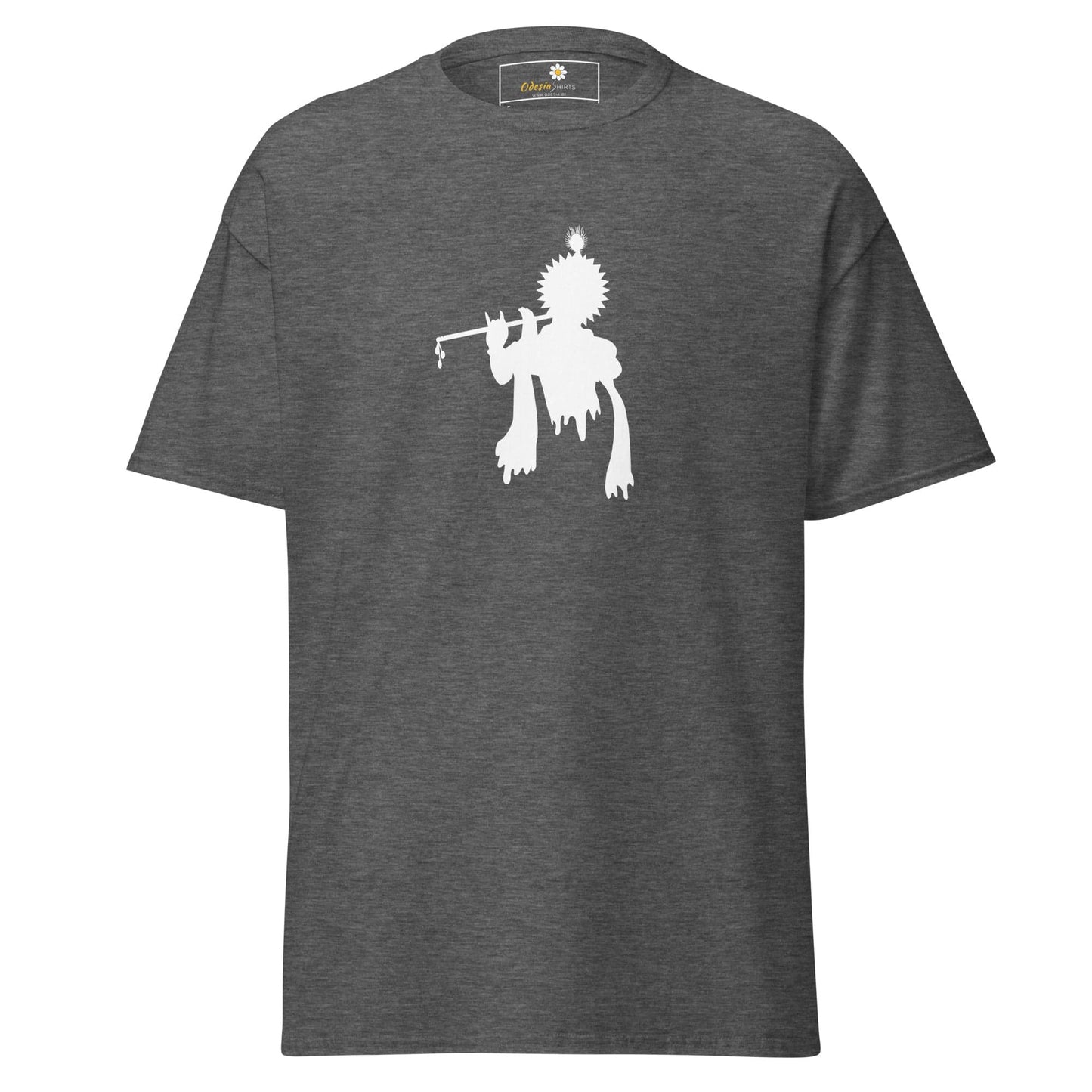 Unisex classic tee - SPIRITUAL KRISHNA’S FLUTE HEAD - REGULAR - Dark Heather / S