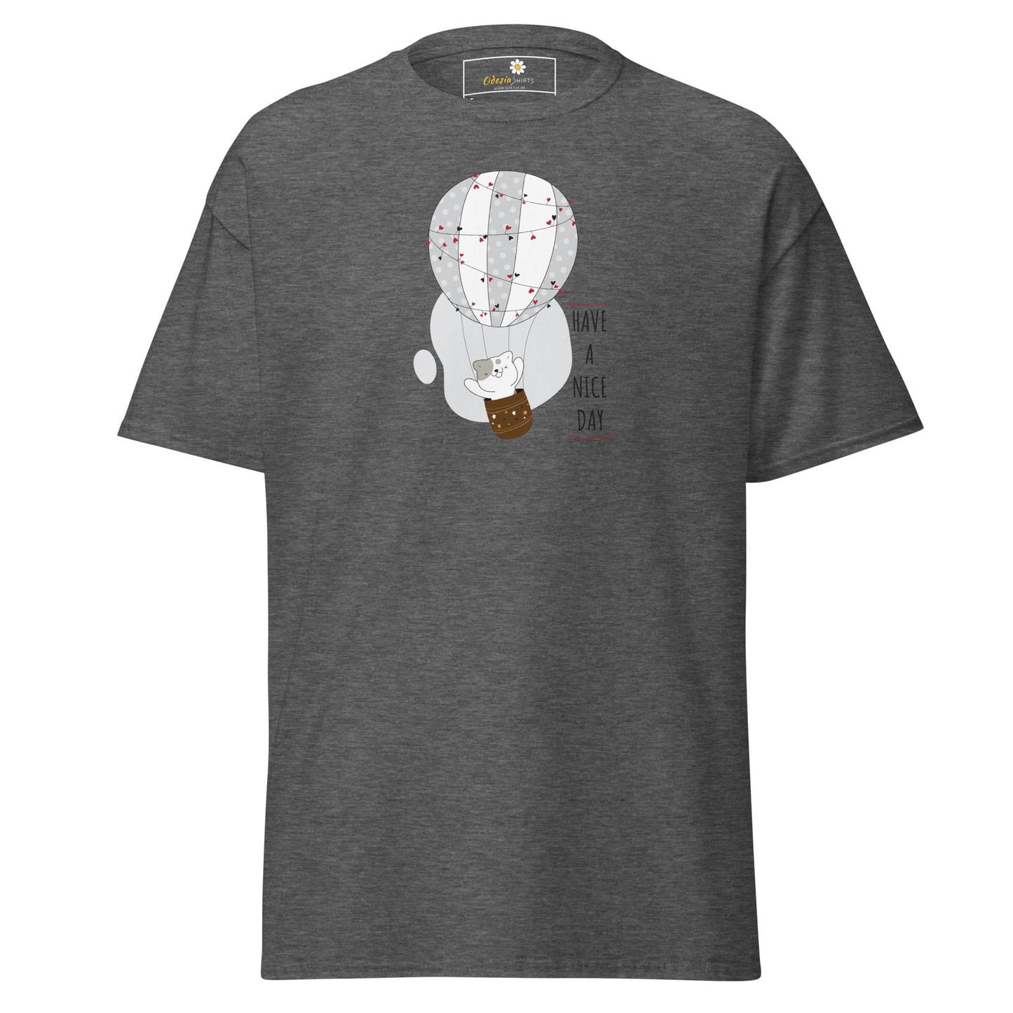 Unisex classic tee - ANIMALS CAT LUFTBALLON - REGULAR - Dark Heather / S
