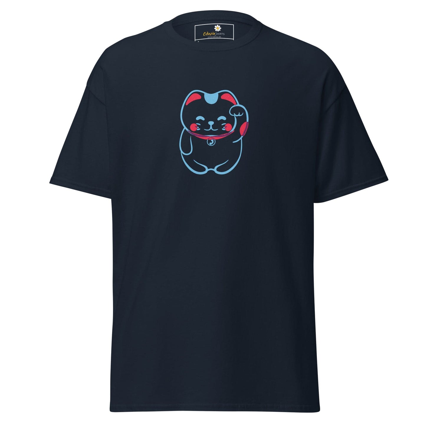Unisex classic tee - ANIMALS SPIRITUAL LUCKY CAT 1 - REGULAR - Navy / S