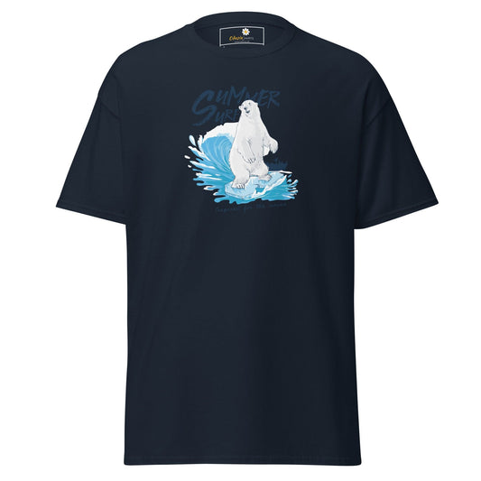 Unisex classic t-shirt - WILD LIFE SUMMER BEAR - REGULAR - Navy / S