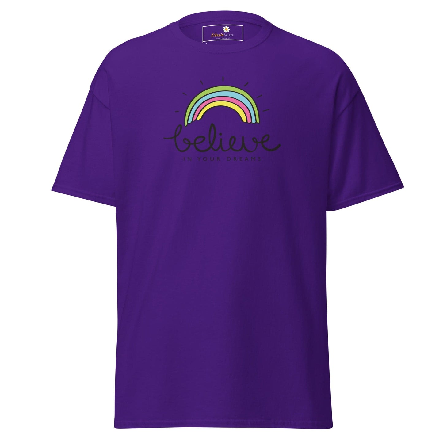 Unisex classic t-shirt - POSITIVE BELIEVE IN YOUR DREAMS - REGULAR - Purple / S