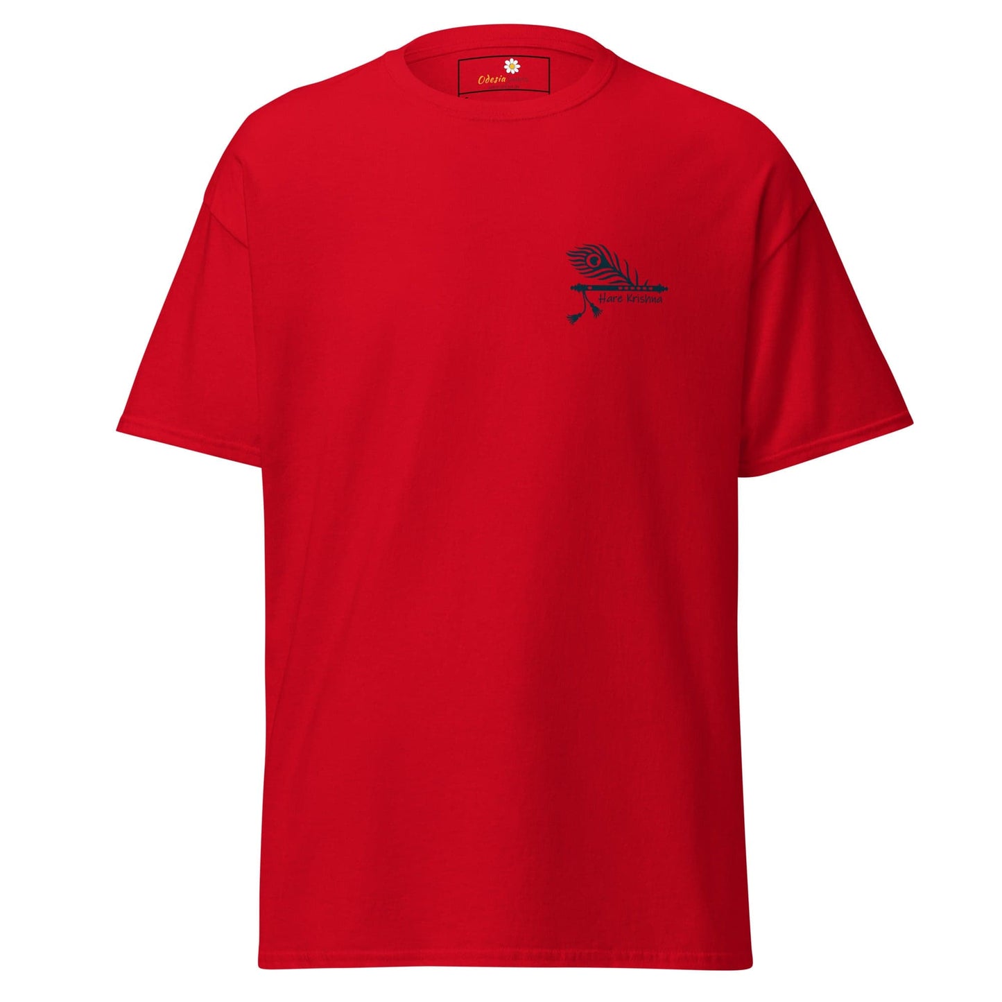 Unisex classic tee - SPIRITUAL KRISHNA’S FLUTE POCKET - REGULAR - Red / S