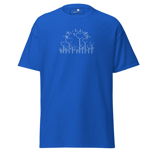 Unisex classic tee - NATURE BIRDS ON STICK - REGULAR - Royal / S