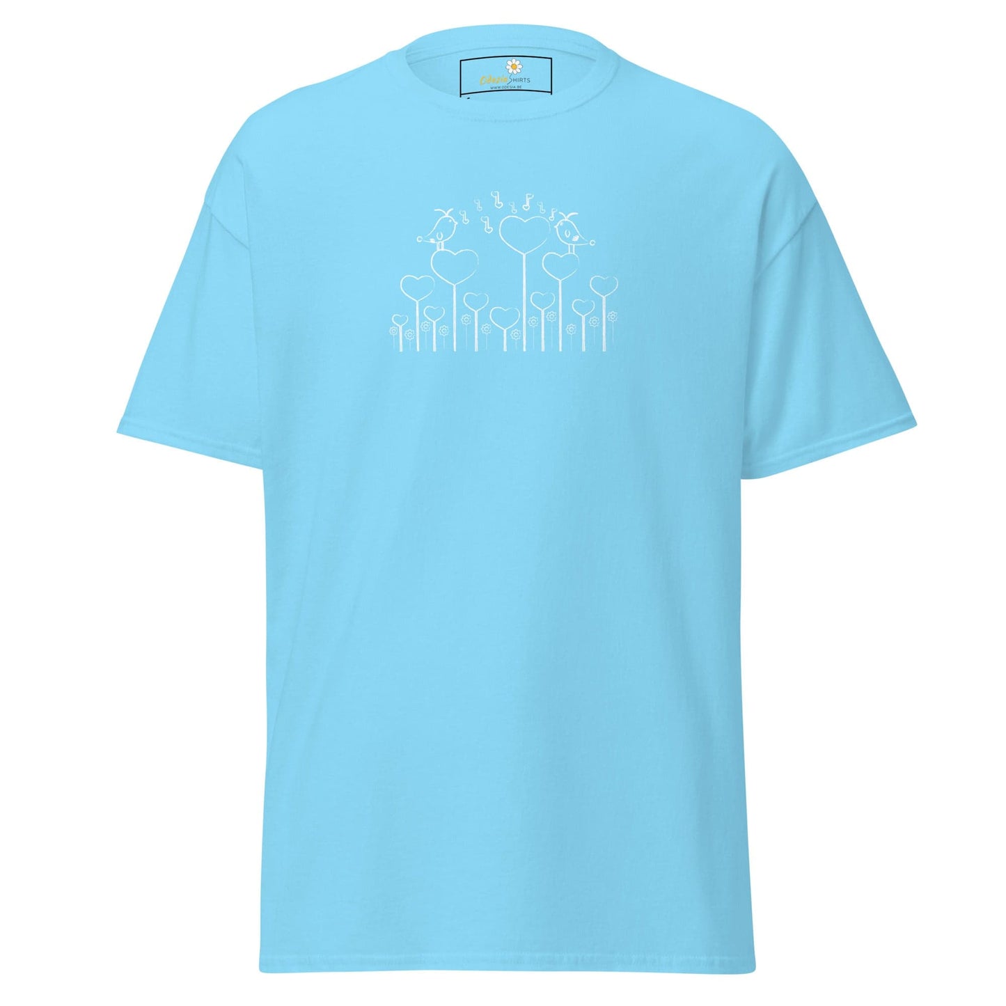 Unisex classic tee - NATURE BIRDS ON STICK - REGULAR - Sky / S