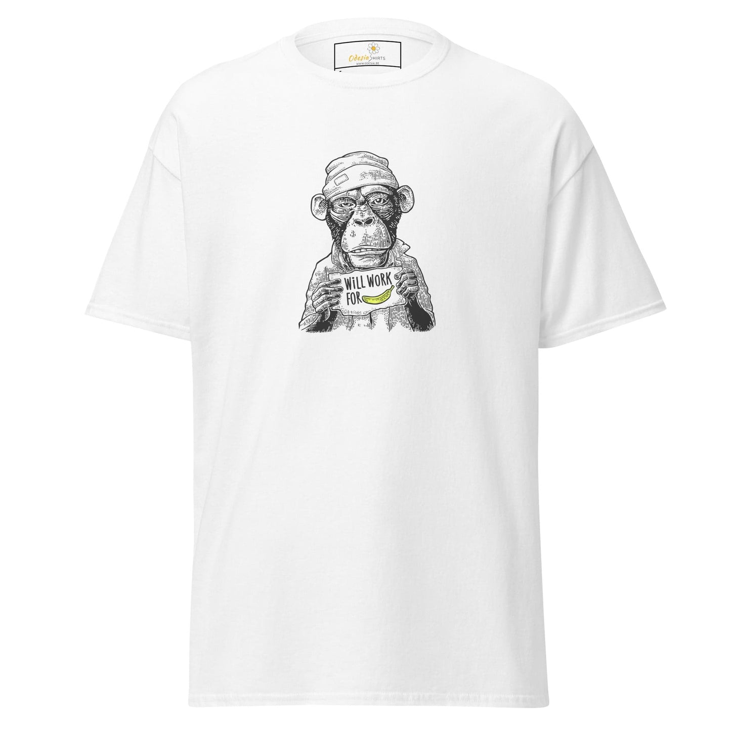 Unisex classic tee - WILD LIFE FUN WORK FOR BANANA - REGULAR - White / S