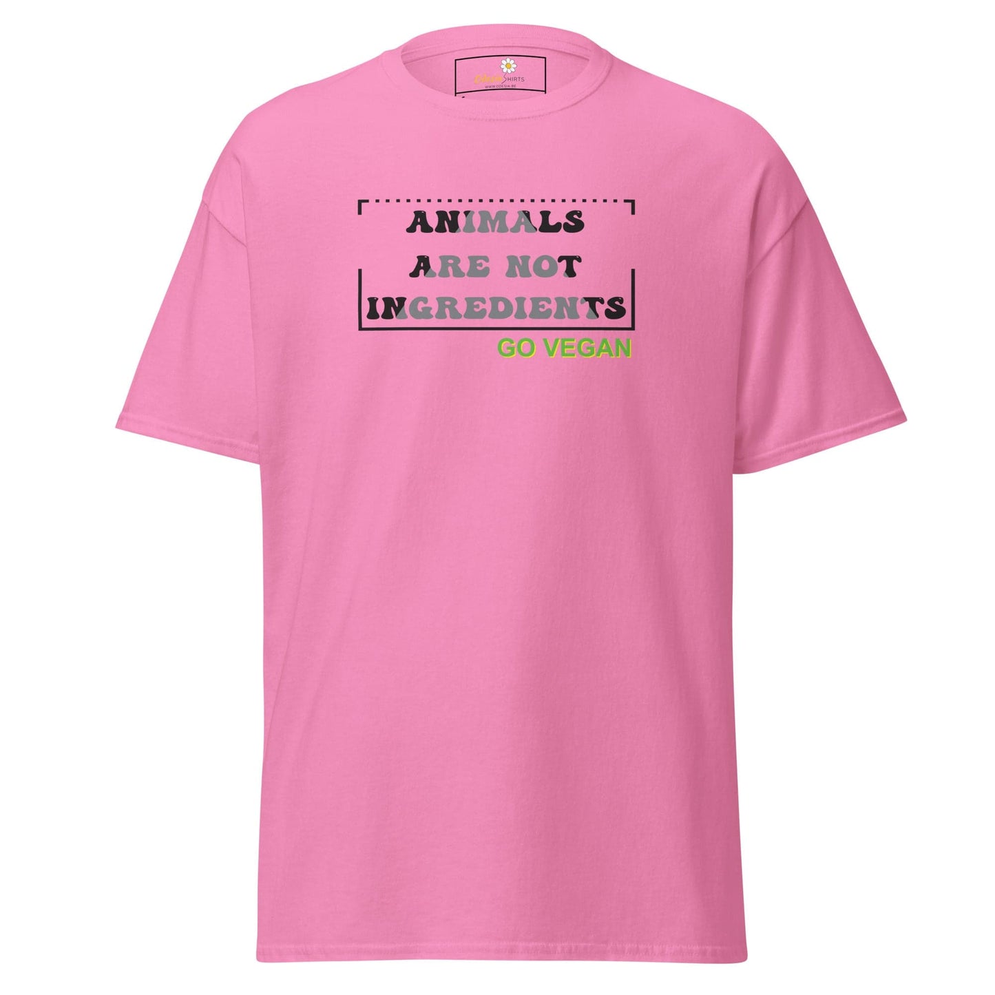 Unisex classic t-shirt - VEGAN ANIMALS NO INGREDIENTS - REGULAR - Azalea / S