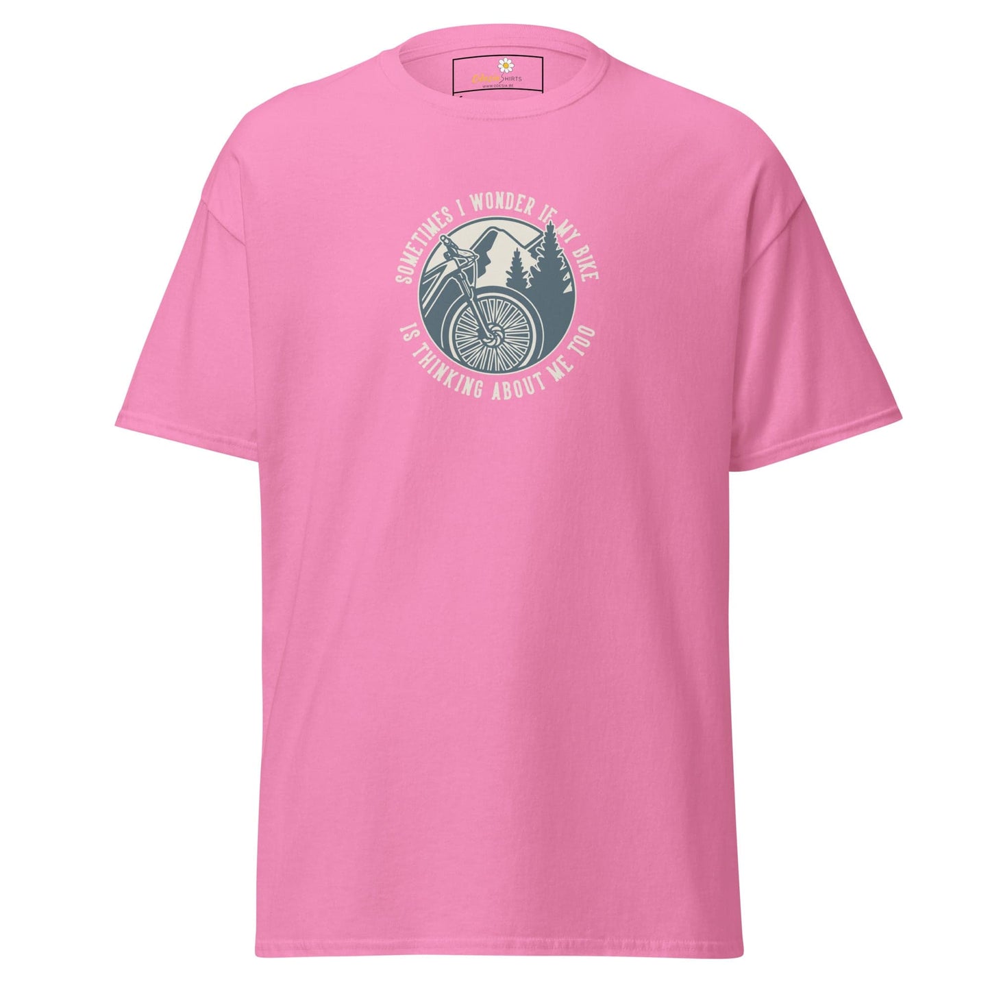 Unisex classic t-shirt - ADVENTURE SPORT CIRCLE BIKE WONDERING - REGULAR - Azalea / S