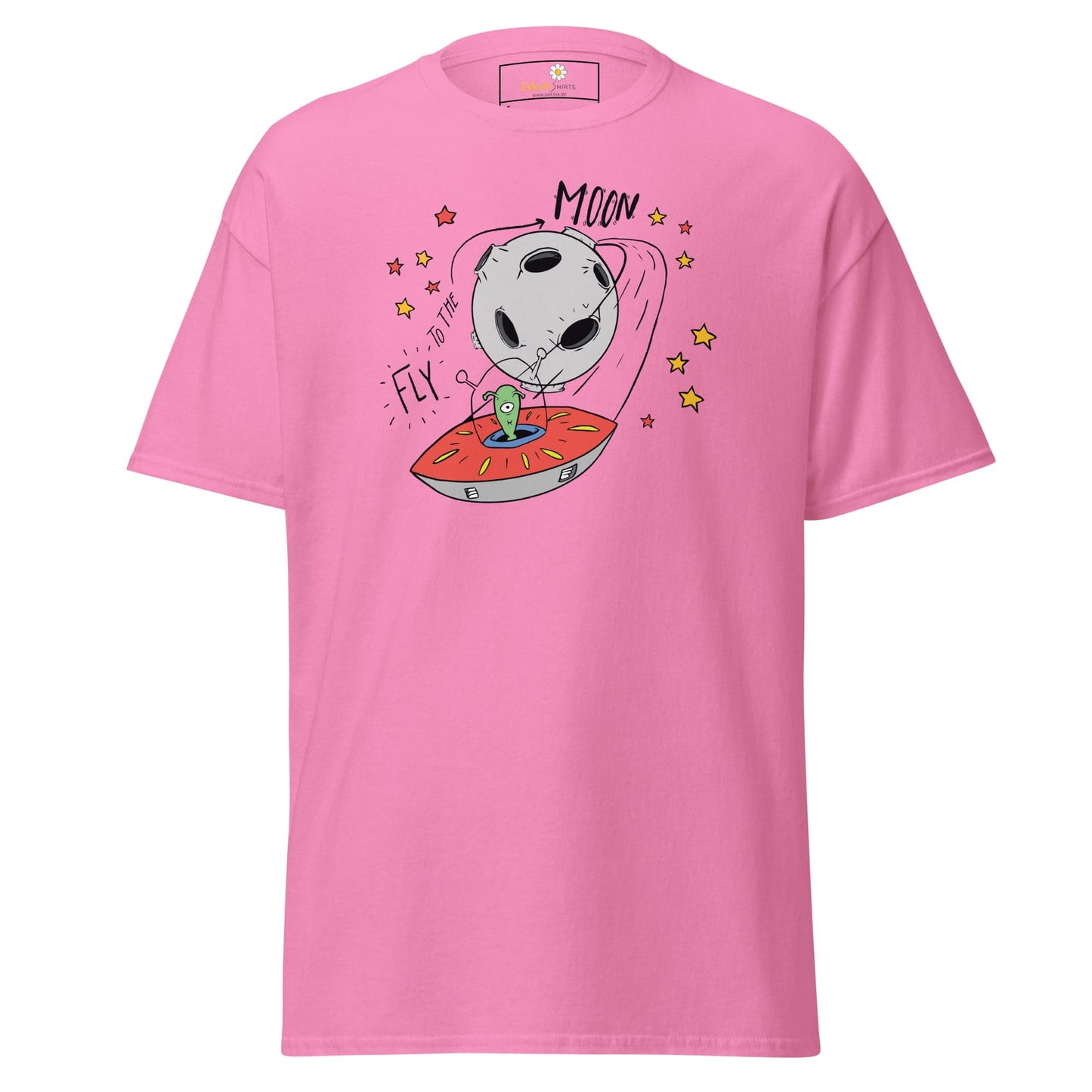 Unisex classic t-shirt - SPACE ALIEN MOON - REGULAR - Azalea / S