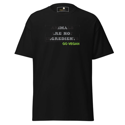 Unisex classic t-shirt - VEGAN ANIMALS NO INGREDIENTS - REGULAR - Black / S