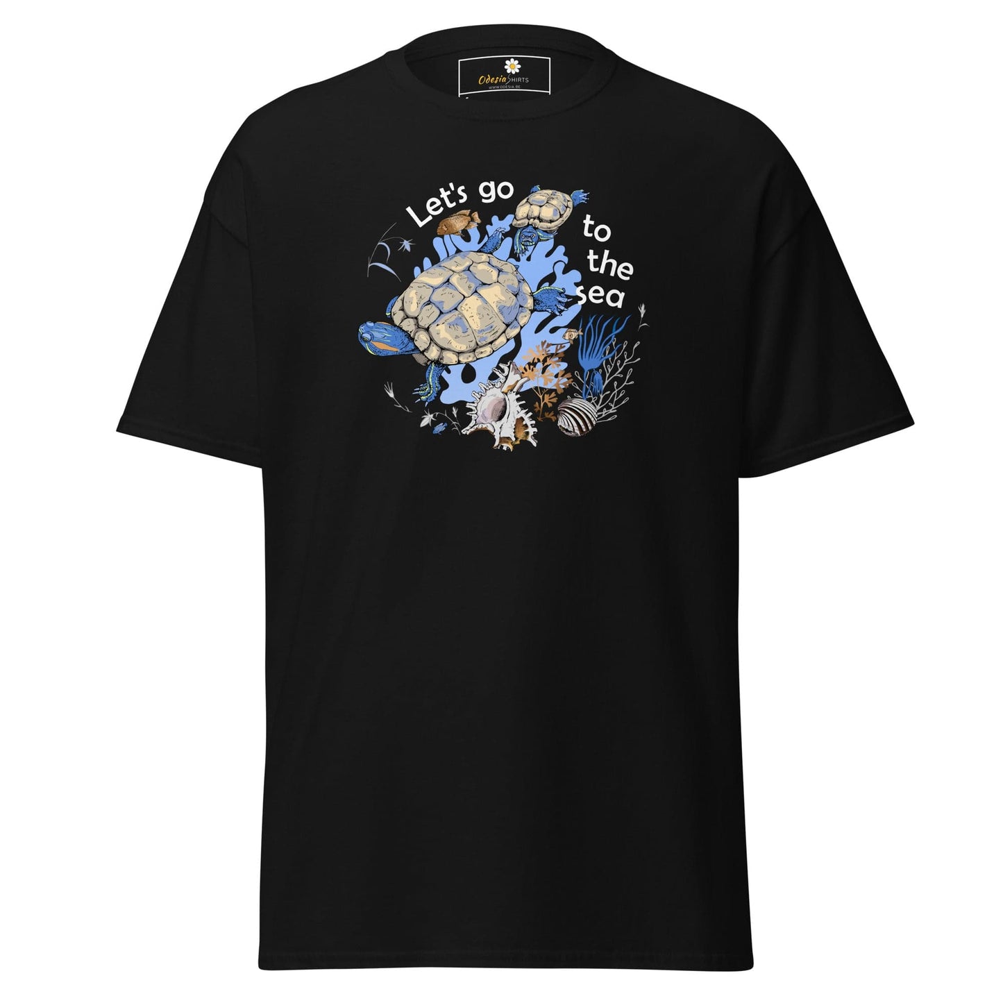 Unisex classic t-shirt - WILD LIFE TORTOISE LET GO SEA - REGULAR - Black / S