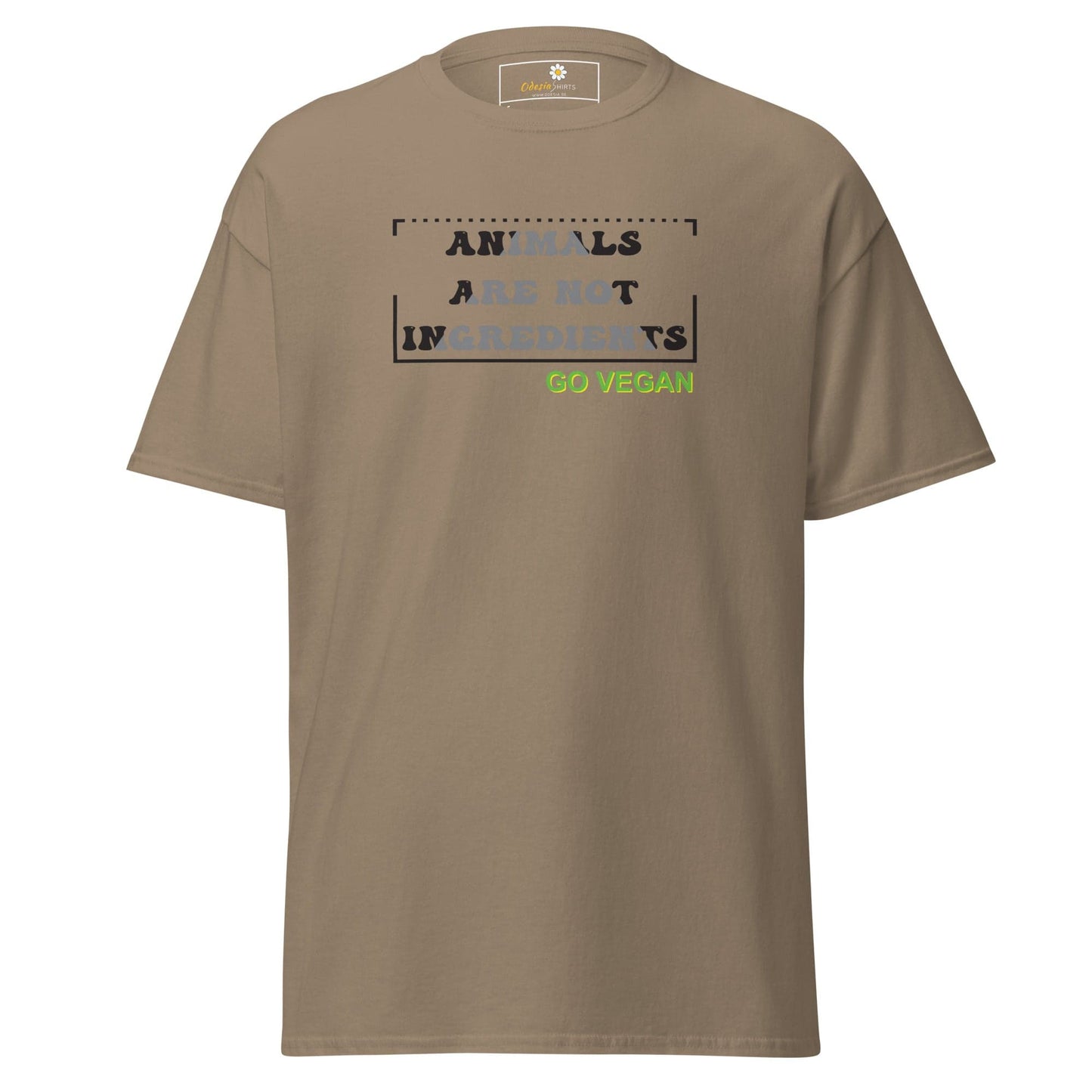 Unisex classic t-shirt - VEGAN ANIMALS NO INGREDIENTS - REGULAR - Brown Savana / S