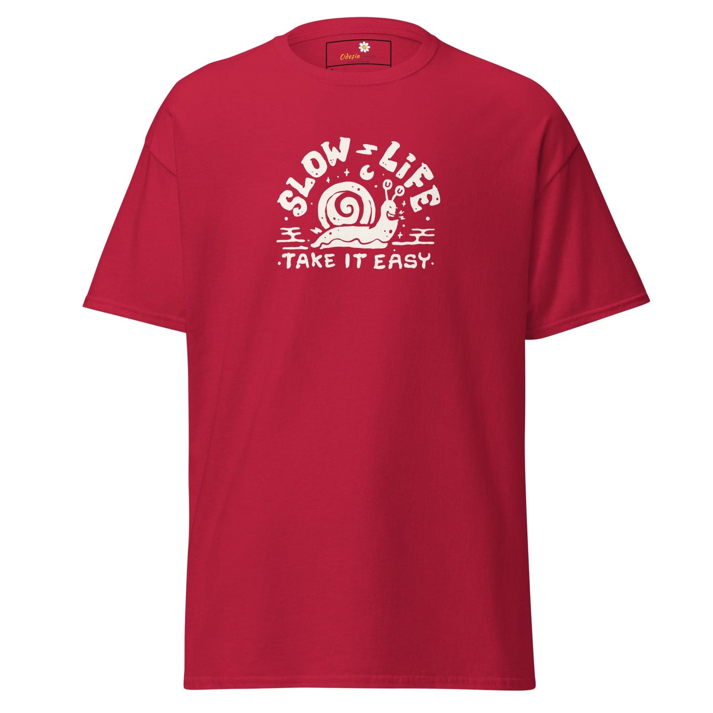 Unisex classic t-shirt - FUN SLOW LIFE EASY - REGULAR - Cardinal / S