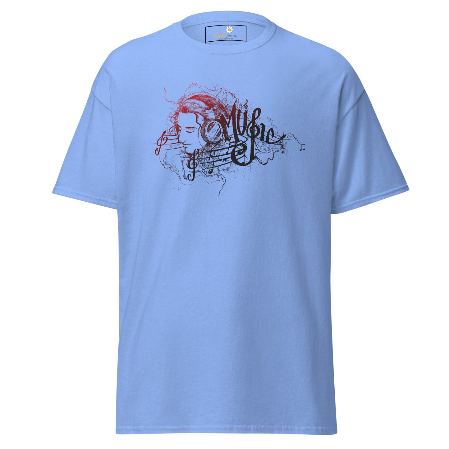 Unisex classic t-shirt - MUSIC GIRL HEADPHONE - REGULAR - Carolina Blue / S