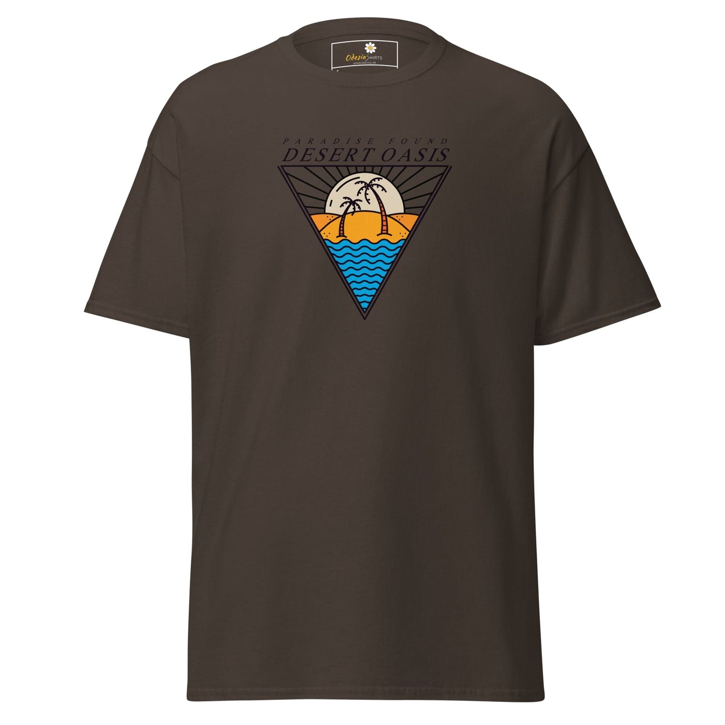 Unisex classic t-shirt - SUMMER DESERT OASIS - REGULAR - Dark Chocolate / S