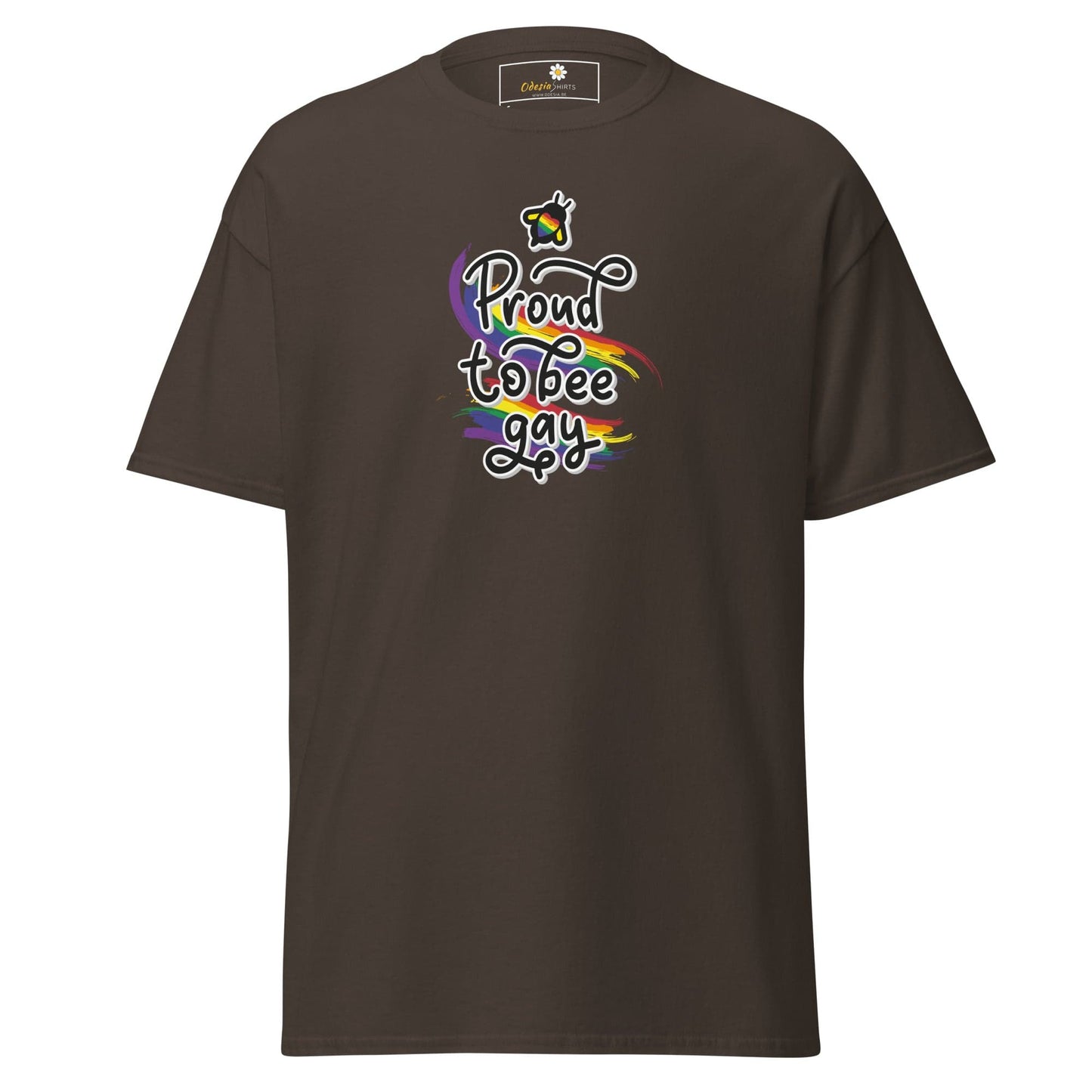 Unisex classic t-shirt - LGBTQ PROUD BEE GAY - REGULAR - Dark Chocolate / S