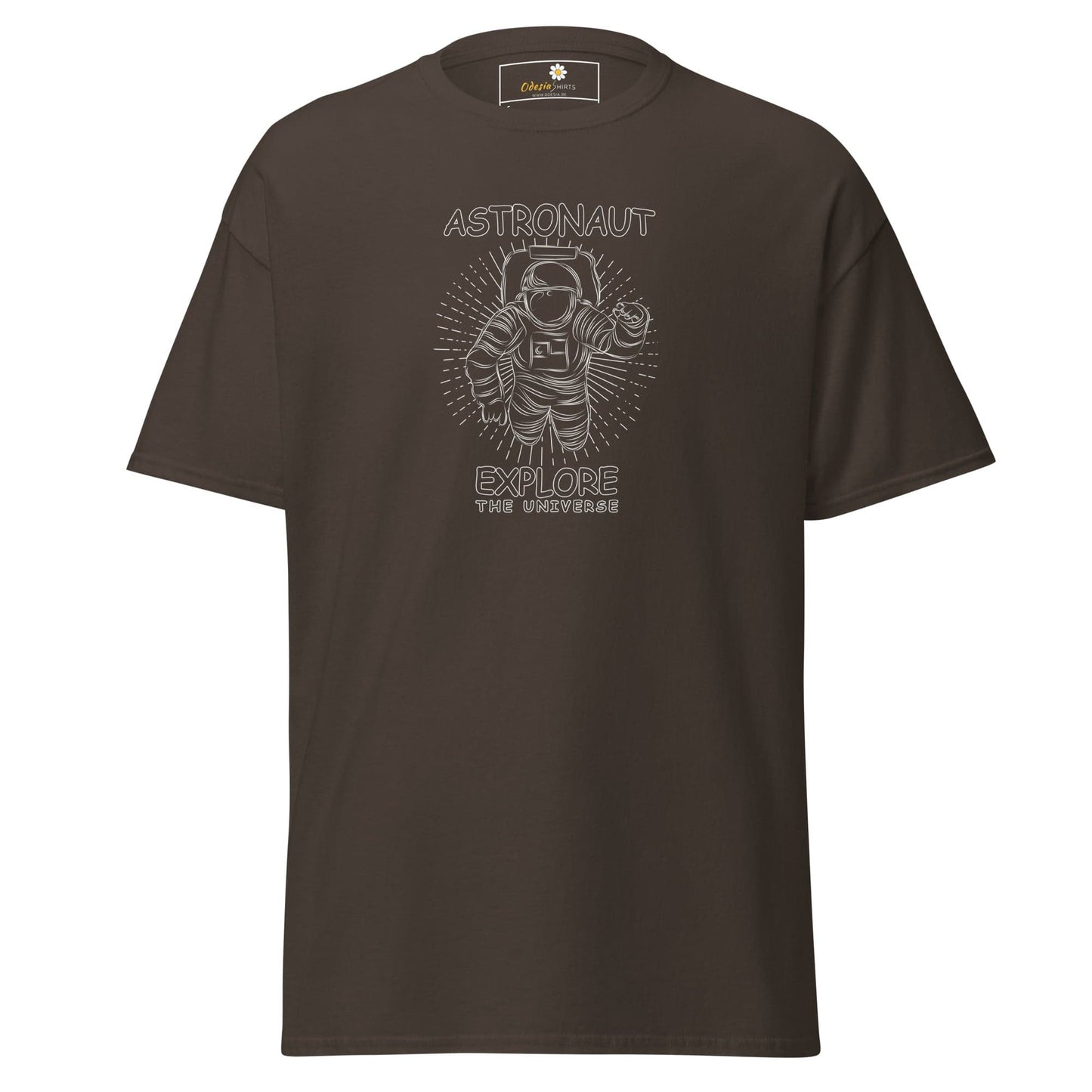 Unisex classic t-shirt - ASTRONAUT EXPLORE UNIVERSE - REGULAR - Dark Chocolate / S