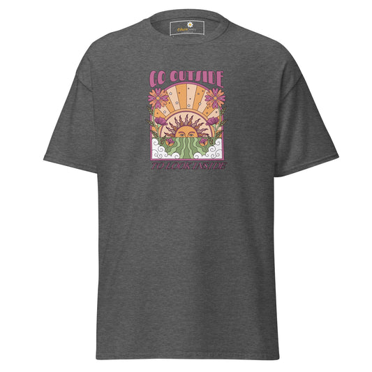 Unisex classic t-shirt - POSITIVE GO OUTSIDE LOOK INSIDE - REGULAR - Dark Heather / S