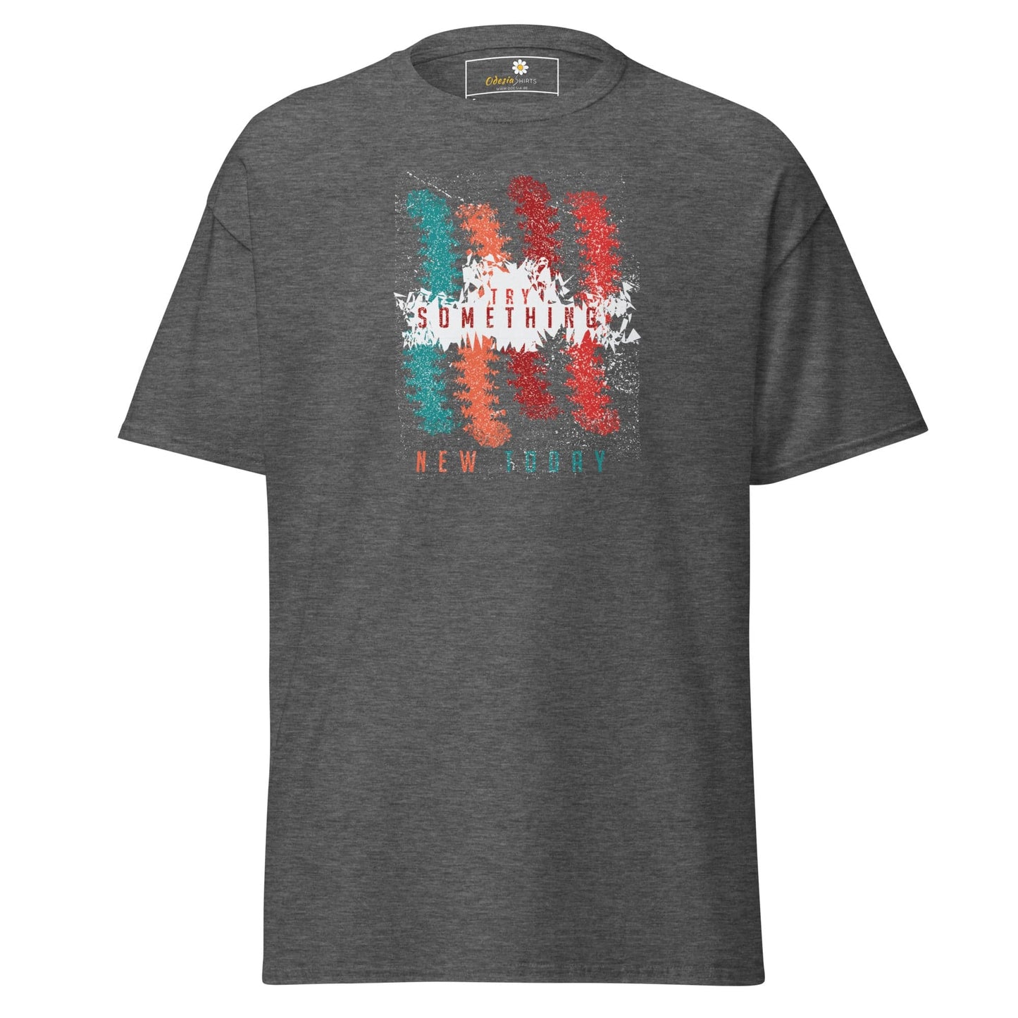 Unisex classic t-shirt - ABSTRACT COLOR LINES - REGULAR - Dark Heather / S