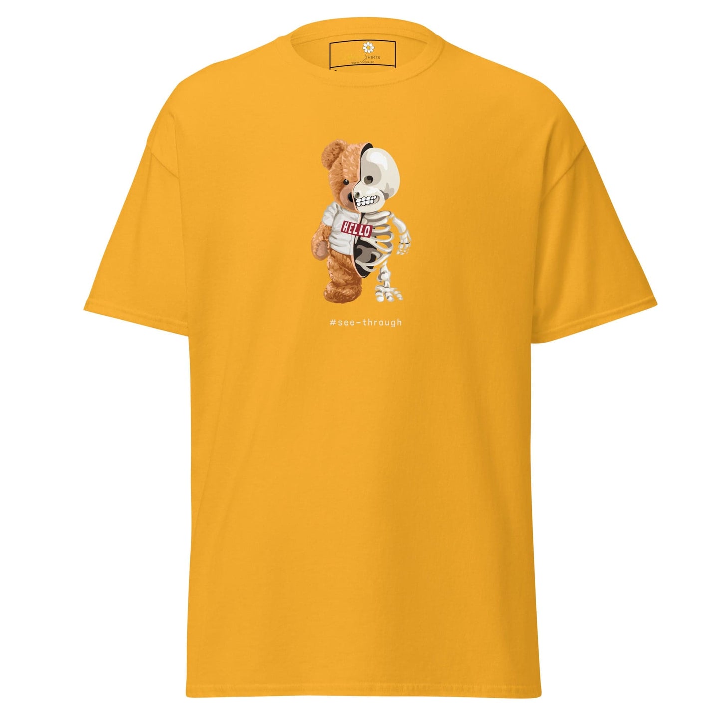 Unisex classic t-shirt - FUN BEAR SKULL - REGULAR - Gold / S