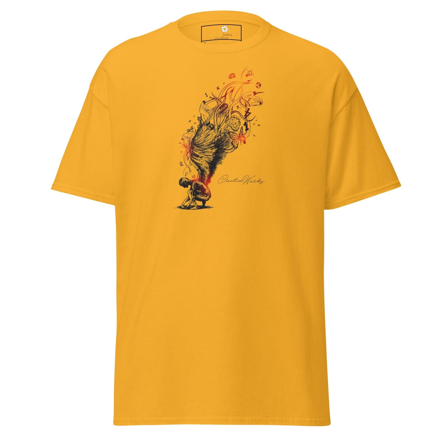 Unisex classic t-shirt - FANTASY ANGEL GLORY - REGULAR - Gold / S