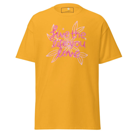 Unisex classic t-shirt - POSITIVE LIFE YOUR LIFE - REGULAR - Gold / S