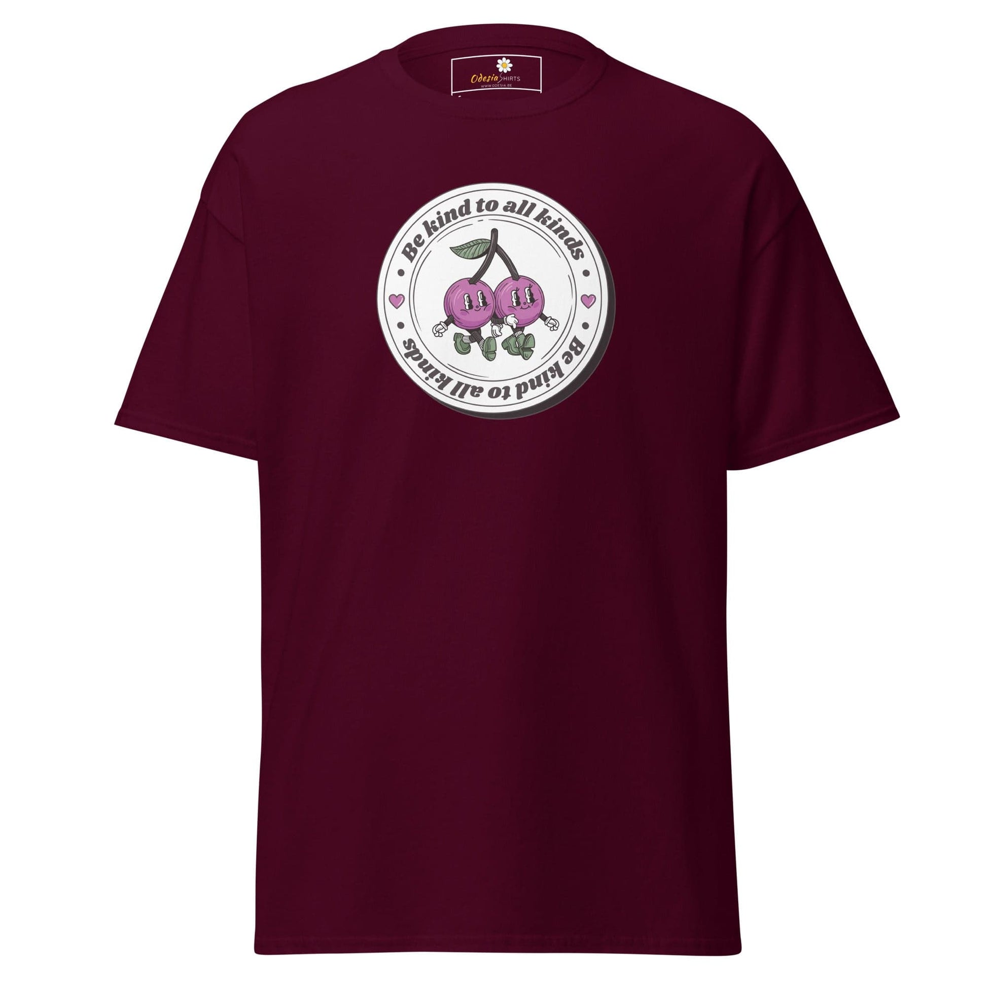 Unisex classic t-shirt - VEGAN POSITIVE BE KIND TO ALL - REGULAR - Maroon / S