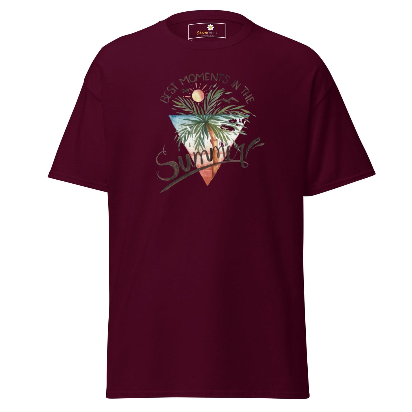 Unisex classic t-shirt - SUMMER SCENE - REGULAR - Maroon / S