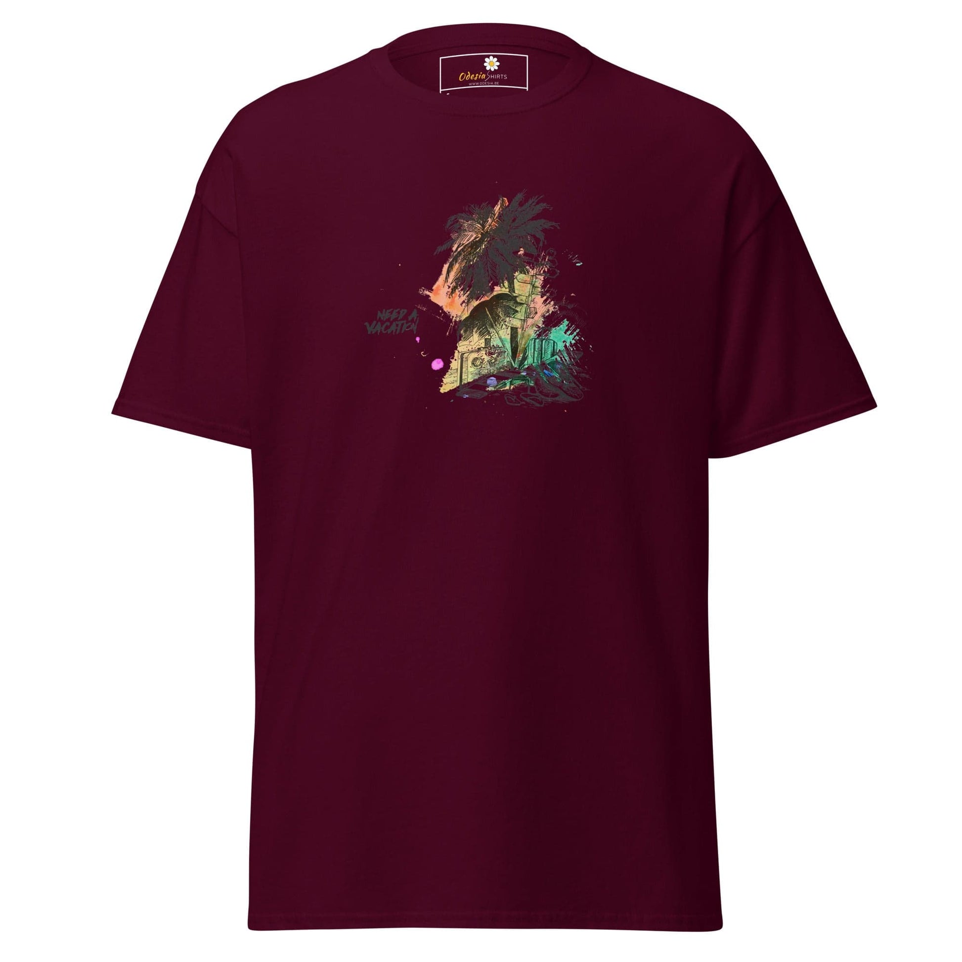 Unisex classic t-shirt - SUMMER NEED A VACATION - REGULAR - Maroon / S