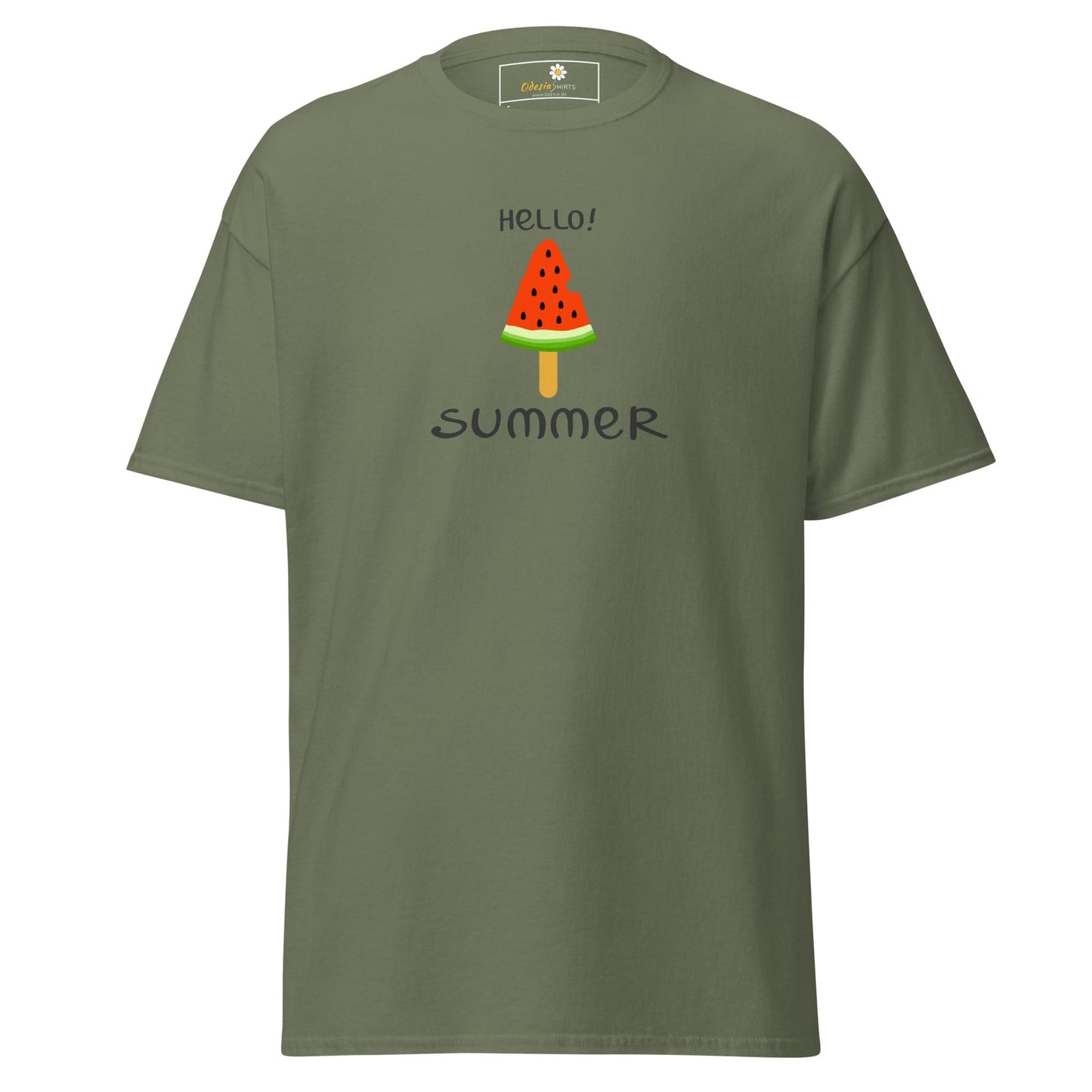 Unisex classic t-shirt - SUMMER HELLO SUMMER ICE - REGULAR - Military Green / S