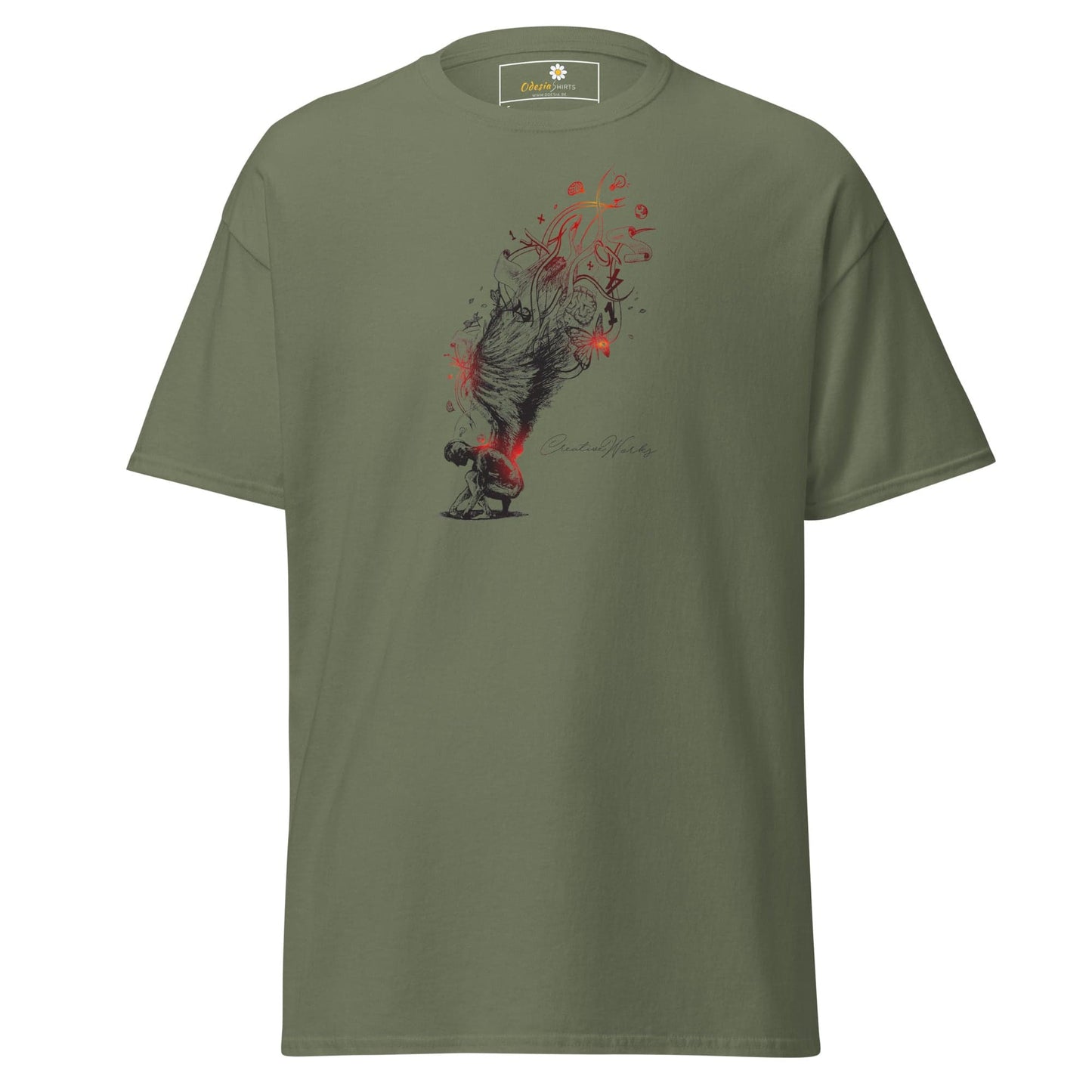 Unisex classic t-shirt - FANTASY ANGEL GLORY - REGULAR - Military Green / S