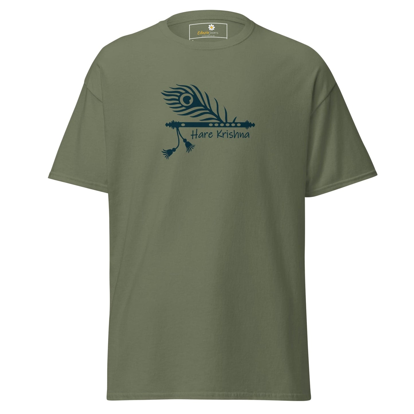 Unisex classic t-shirt - SPIRITUAL HARE KRISHNA - REGULAR - Military Green / S